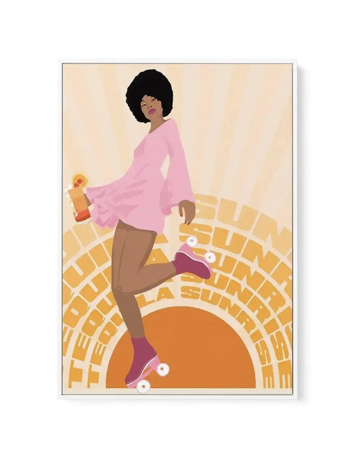 Tequila Sunrise By Jenny Liz Rome | Framed Canvas-CANVAS-You can shop wall art online with Olive et Oriel for everything from abstract art to fun kids wall art. Our beautiful modern art prints and canvas art are available from large canvas prints to wall art paintings and our proudly Australian artwork collection offers only the highest quality framed large wall art and canvas art Australia - You can buy fashion photography prints or Hampton print posters and paintings on canvas from Olive et Or