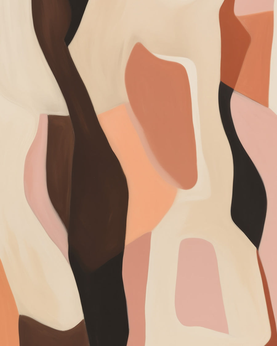 Terra Cotta Abstract in Red & Beige Commercial Vinyl Wallpaper from Olive et Oriel where you can shop wallpaper and artworks online