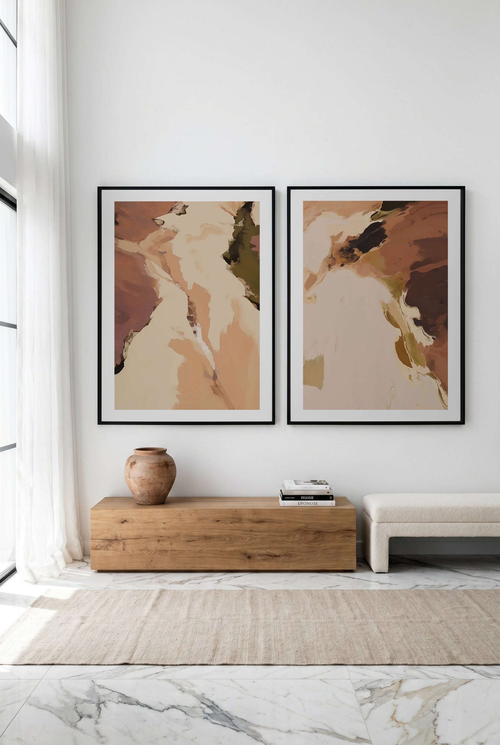 Terra Fusion I & II Art Print Set of 2 | Matching Wall Art