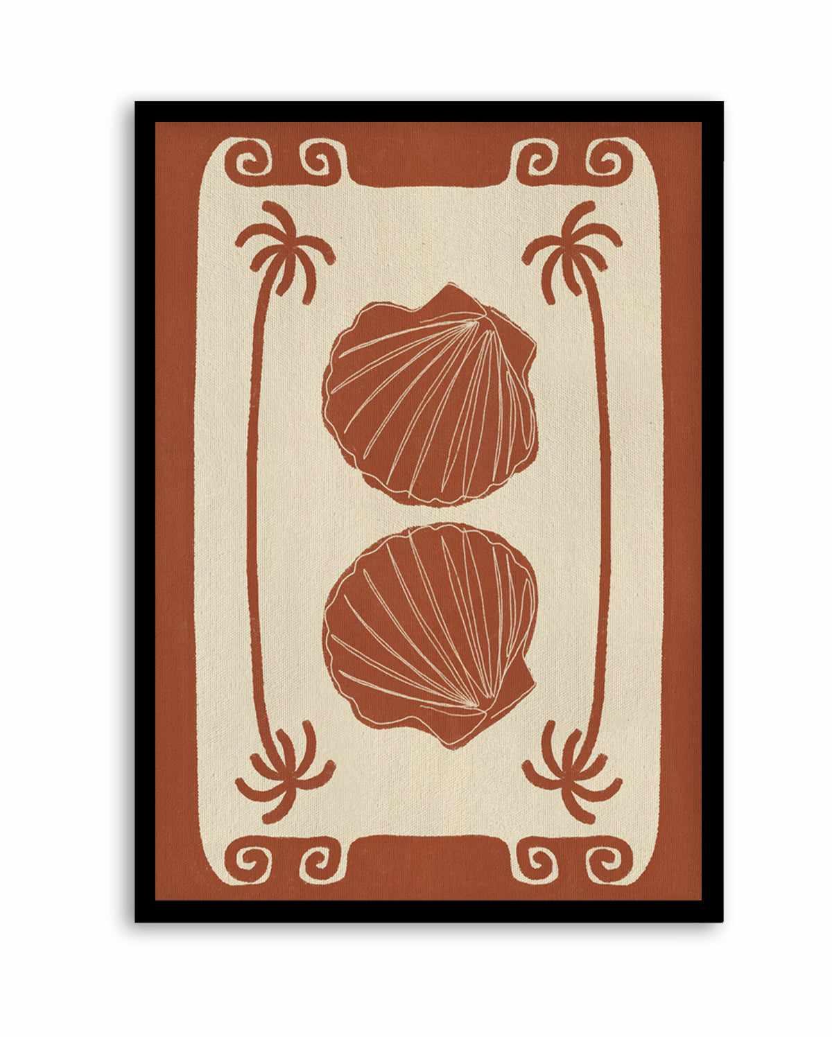 Terracotta Seashell Stories by Shatha Al Dafai | Art Print from Olive et Oriel where you can shop wallpaper and artworks online