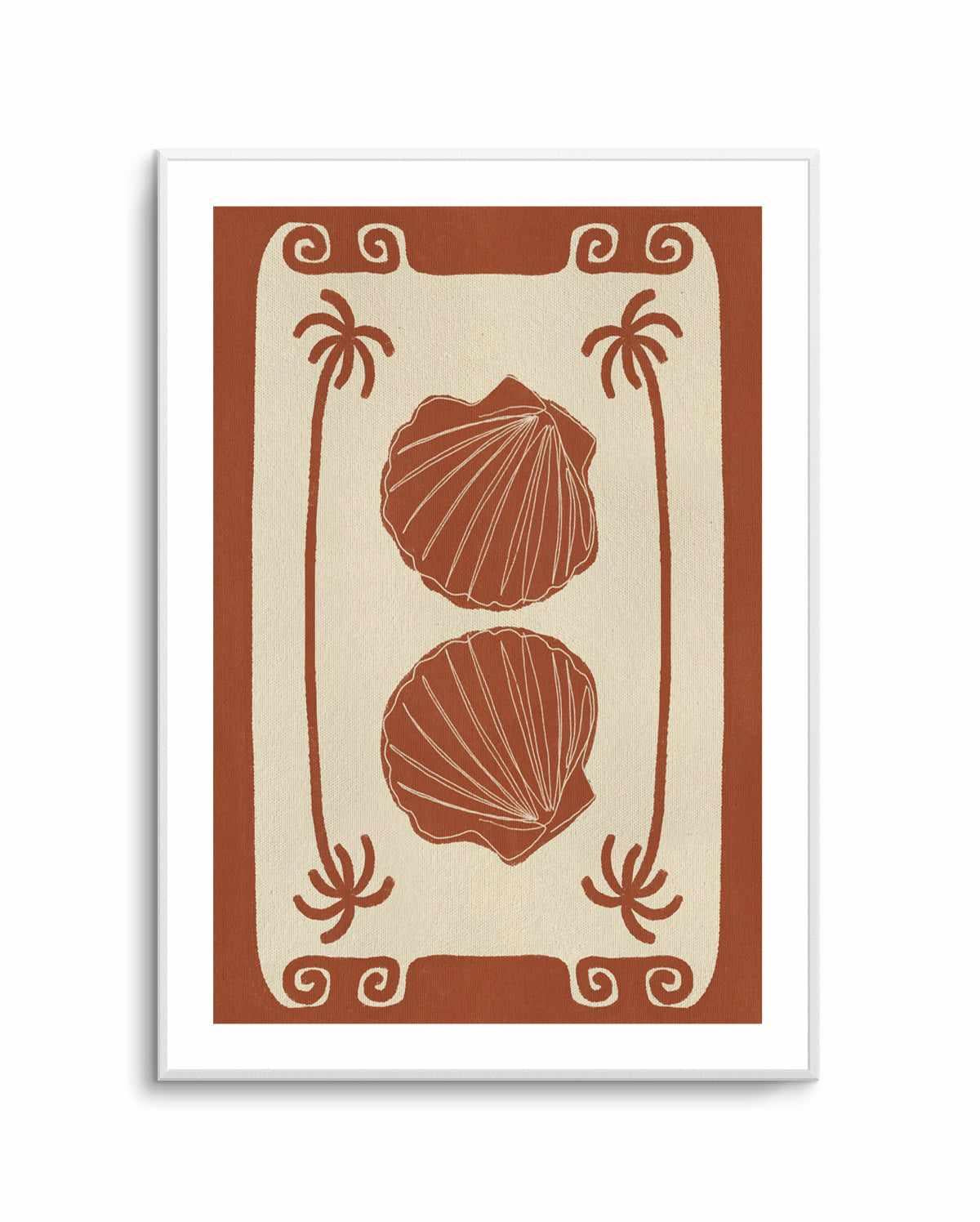 Terracotta Seashell Stories by Shatha Al Dafai | Art Print from Olive et Oriel where you can shop wallpaper and artworks online
