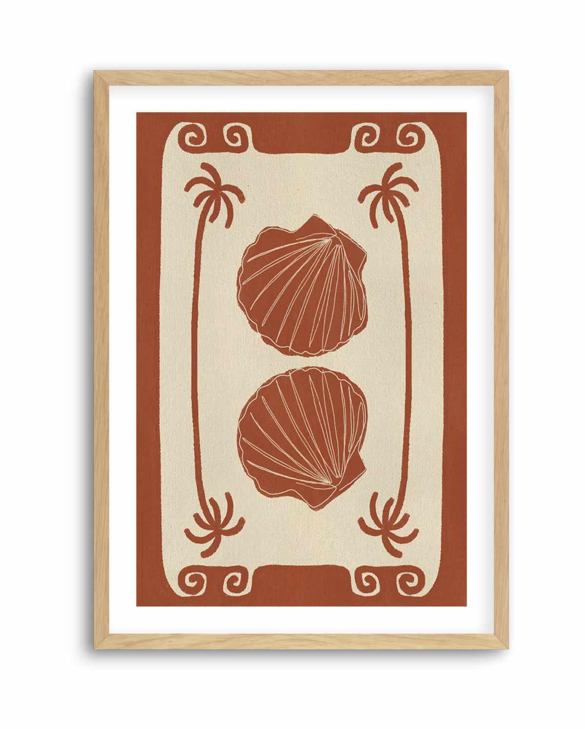 Terracotta Seashell Stories by Shatha Al Dafai | Art Print from Olive et Oriel where you can shop wallpaper and artworks online