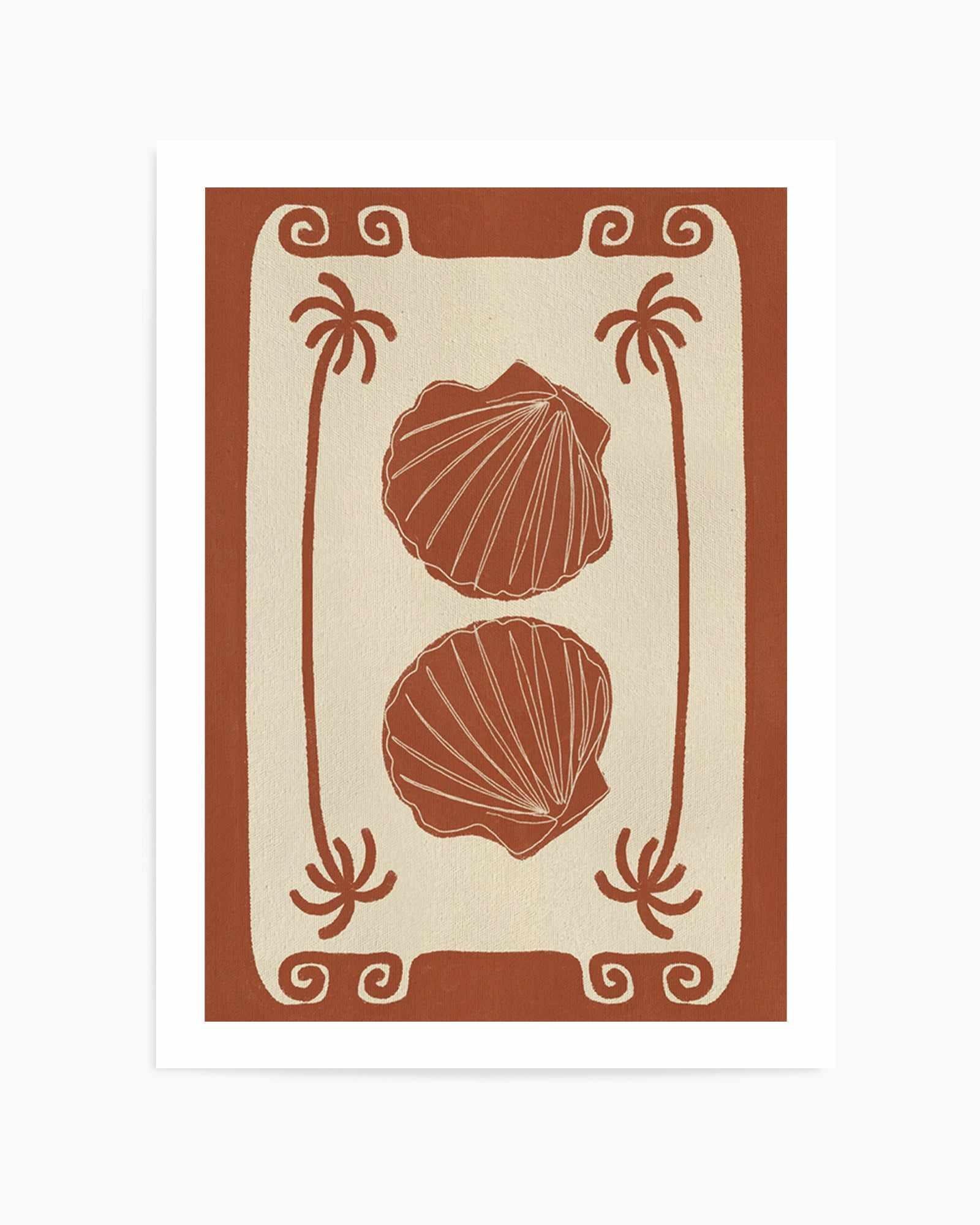 Terracotta Seashell Stories by Shatha Al Dafai | Art Print from Olive et Oriel where you can shop wallpaper and artworks online