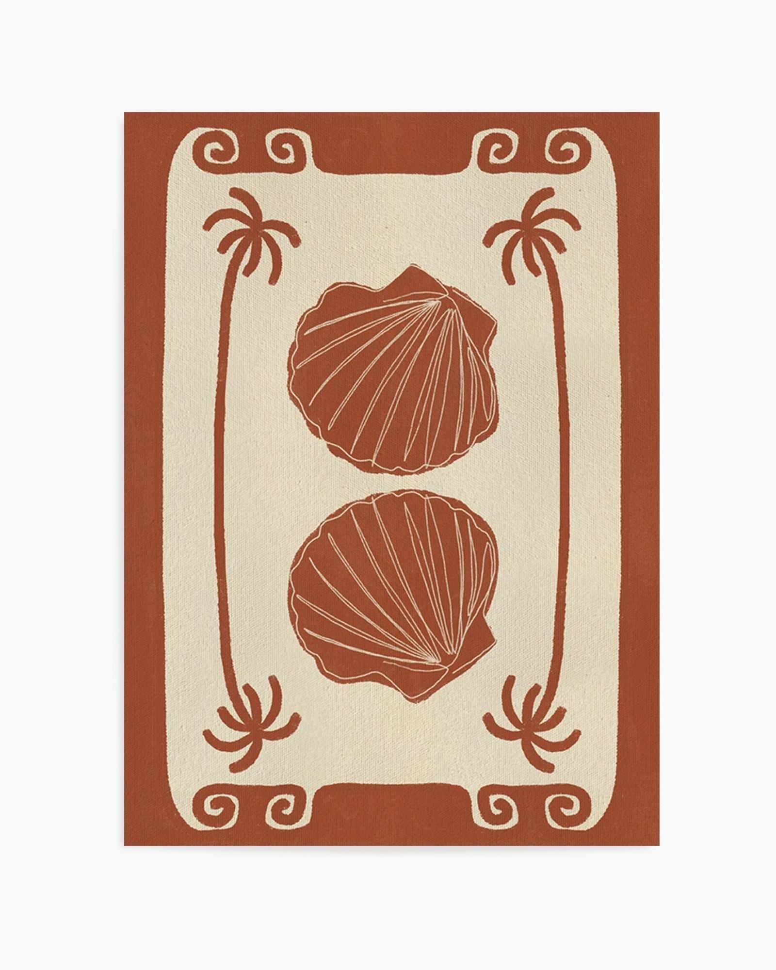 Terracotta Seashell Stories by Shatha Al Dafai | Art Print from Olive et Oriel where you can shop wallpaper and artworks online