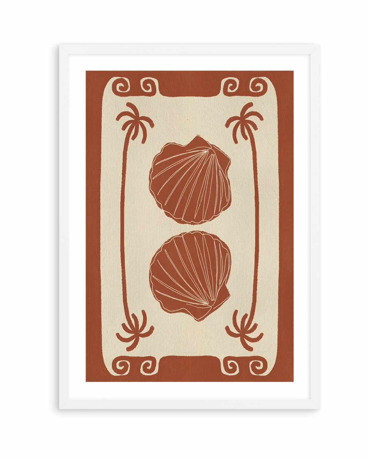 Terracotta Seashell Stories by Shatha Al Dafai | Art Print from Olive et Oriel where you can shop wallpaper and artworks online