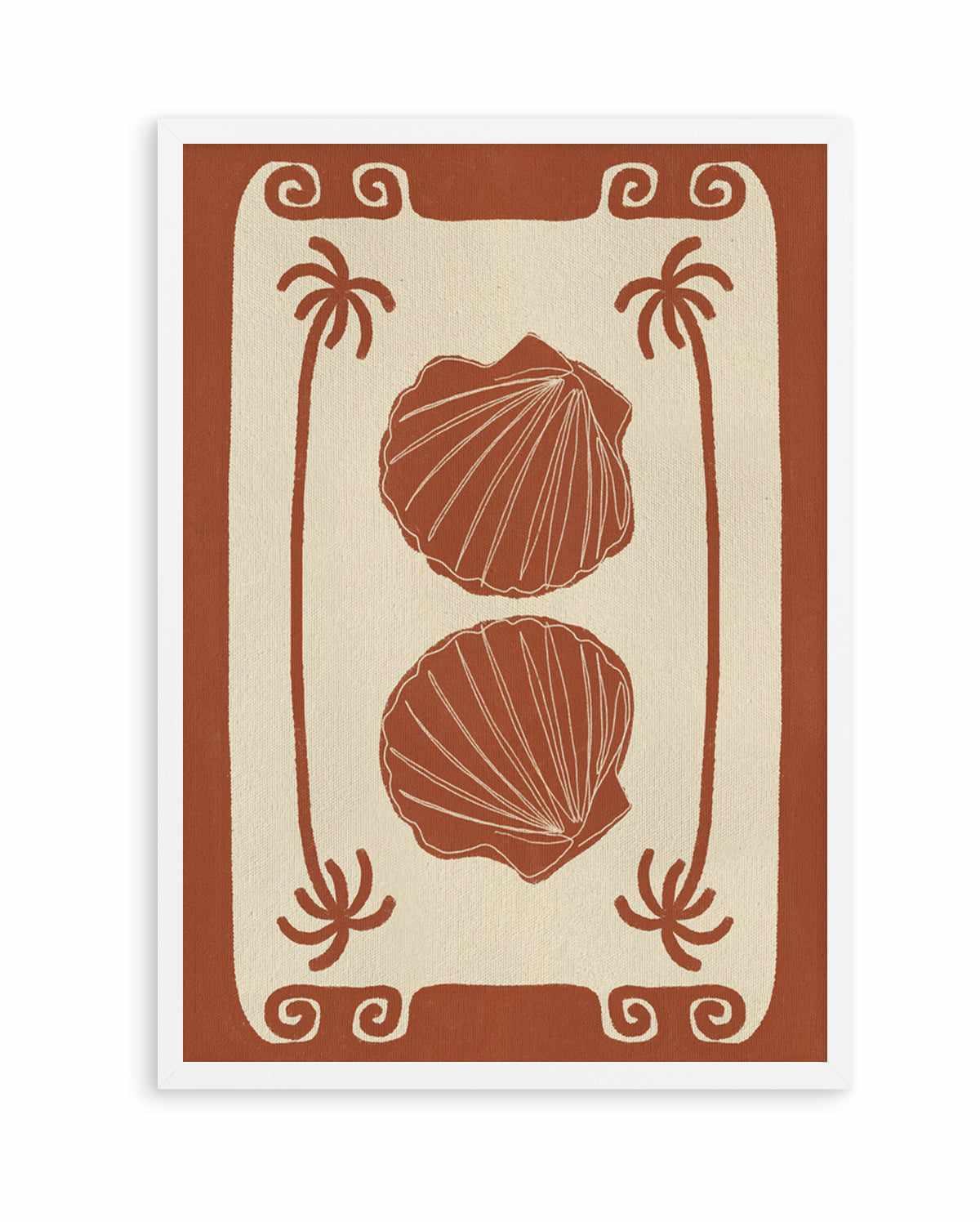 Terracotta Seashell Stories by Shatha Al Dafai | Art Print from Olive et Oriel where you can shop wallpaper and artworks online