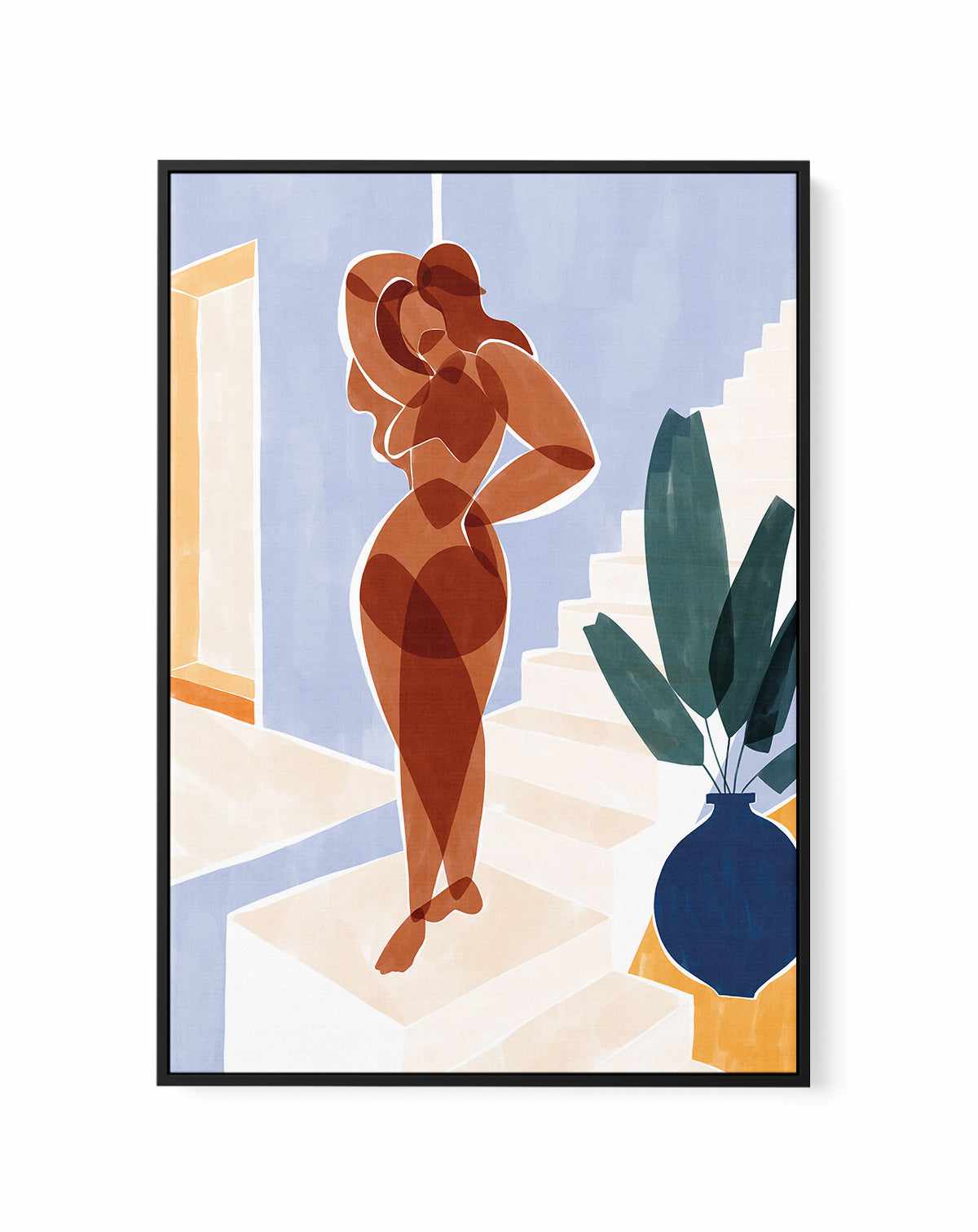 Terracotta Woman By Ivy Green Illustration | Framed Canvas Art Print