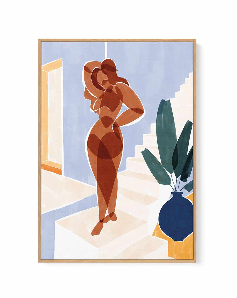 Terracotta Woman By Ivy Green Illustration | Framed Canvas Art Print