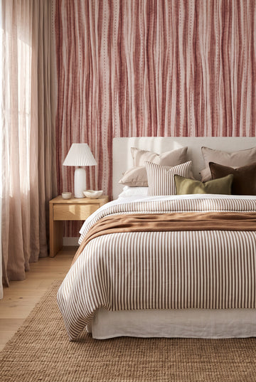 Terracotta Pink Threads Wallpaper
