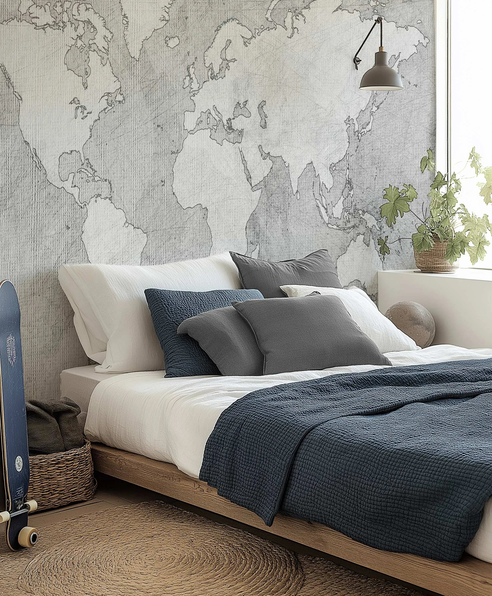 Textured Map Wallpaper Mural from Olive et Oriel where you can shop wallpaper and artworks online