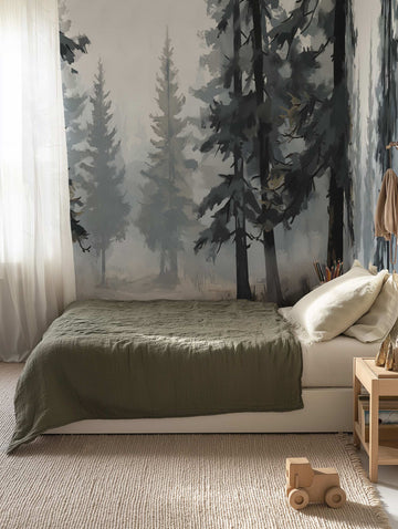 The Alpine Path Wallpaper Mural from Olive et Oriel where you can shop wallpaper and artworks online
