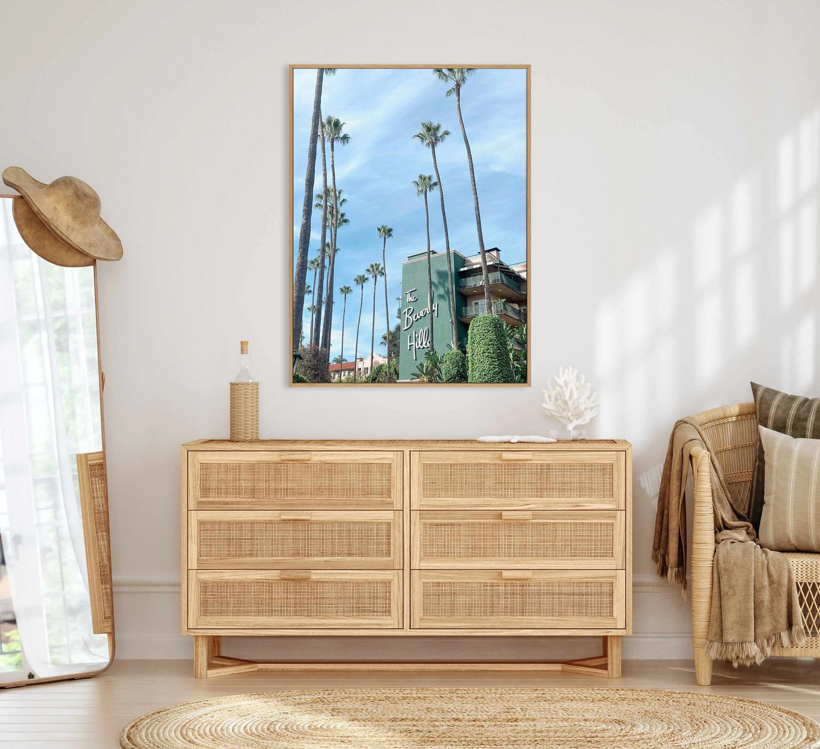 The Beverly Hills by Sarah Aknan | Framed Canvas Art Print from Olive et Oriel where you can shop wallpaper and artworks online