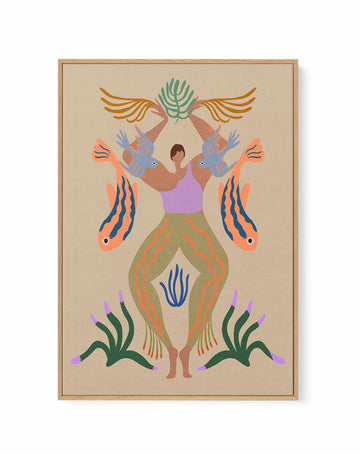 The Birds and Fish by Arty Guava | Framed Canvas Art Print from Olive et Oriel where you can shop wallpaper and artworks online