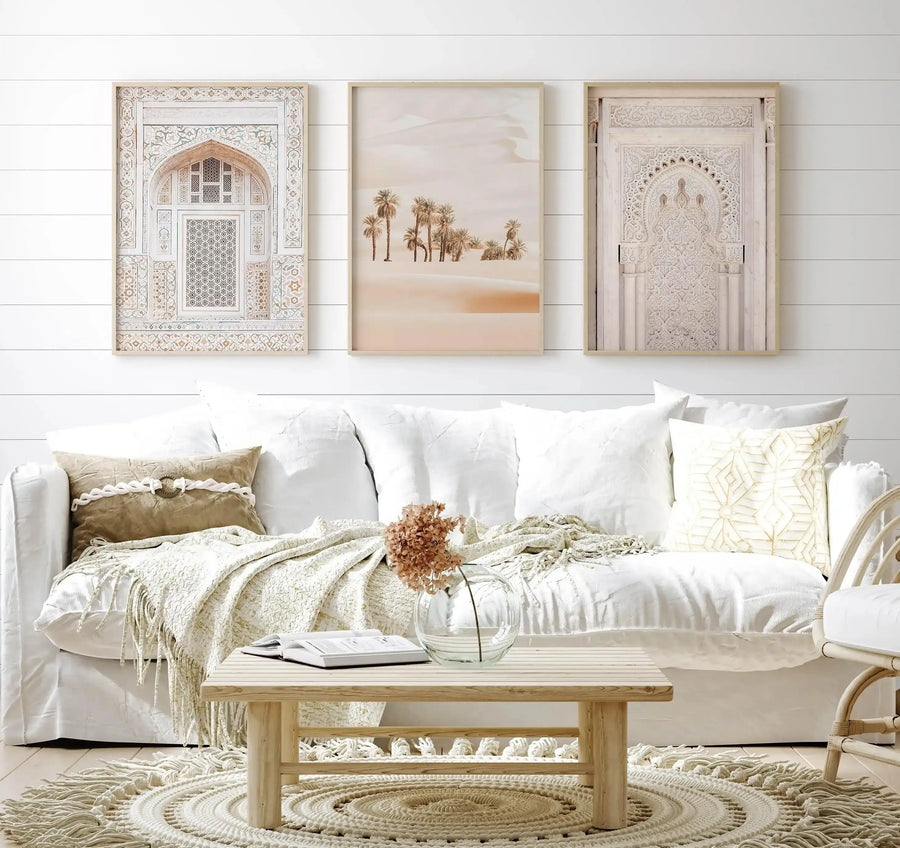 The Bohemian Arch I Art Print-Shop Australian Art Prints Online with Olive et Oriel - Our collection of Moroccan art prints offer unique wall art including moroccan arches and pink morocco doors of marrakech - this collection will add soft feminine colour to your walls and some may say bohemian style. These traditional morocco landscape photography includes desert scenes of palm trees and camel art prints - there is art on canvas and extra large wall art with fast, free shipping across Australia