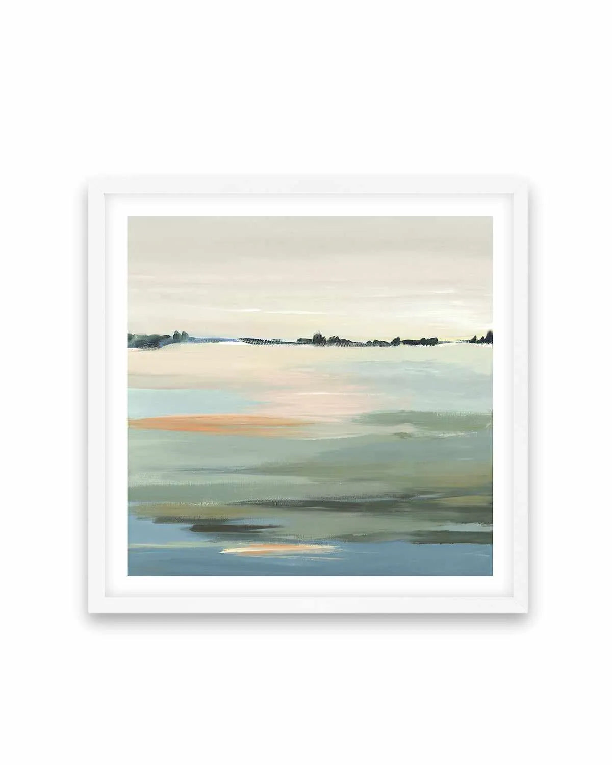 The Calm I Art Print-PRINT-Order sage mint green framed abstract painting wall art prints online with Olive et Oriel Australia