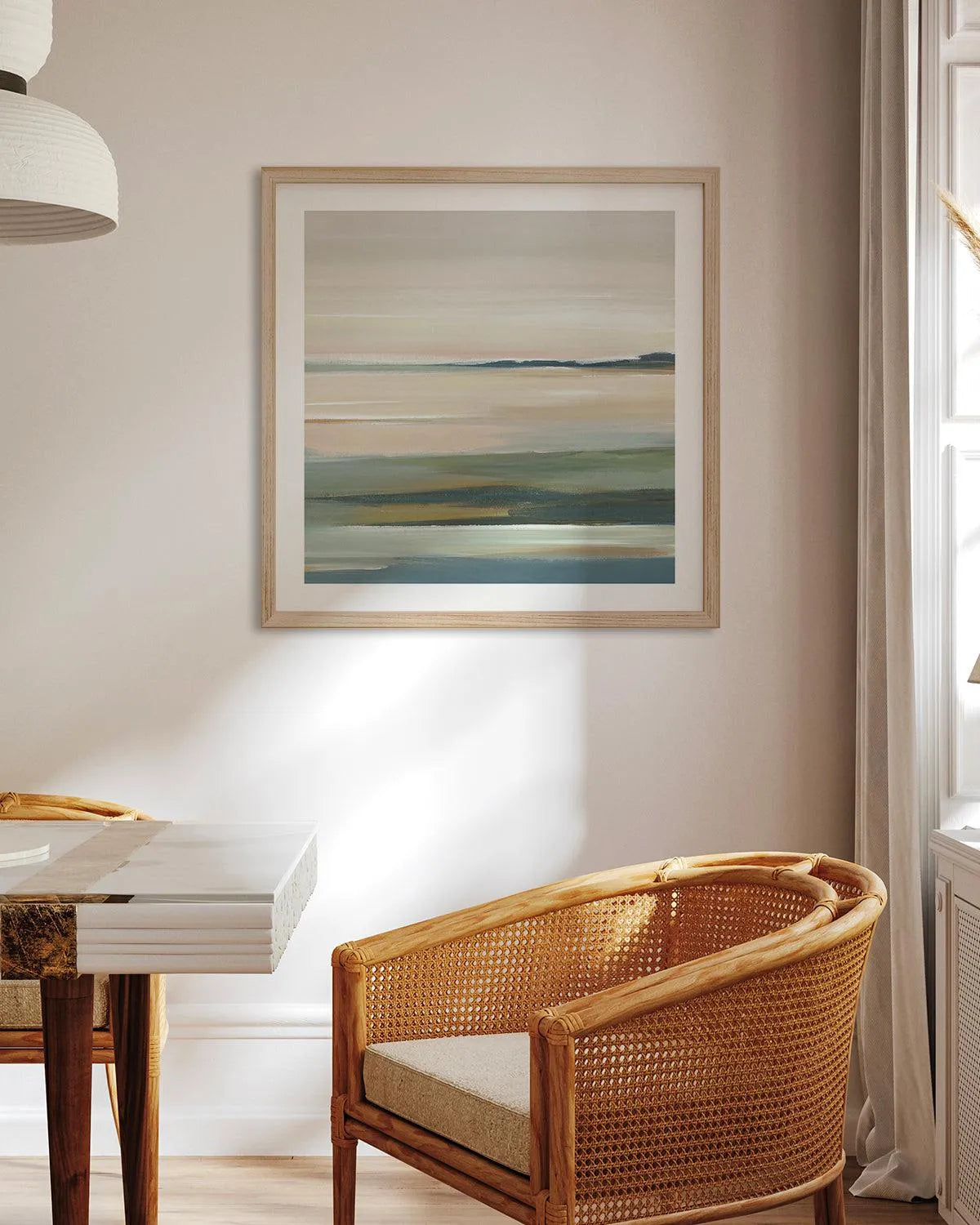 The Calm II Right SQ Art Print from Olive et Oriel where you can shop wallpaper and artworks online