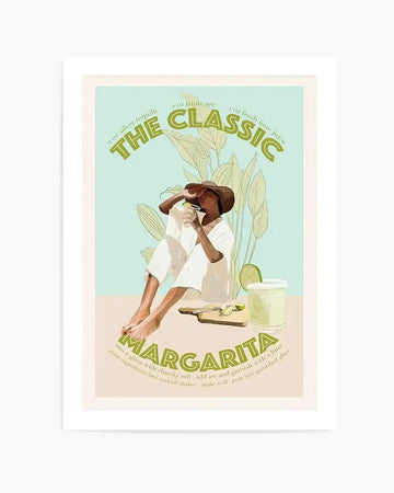 The Classic Margarita By Jenny Liz Rome Art Print blue vintage art print