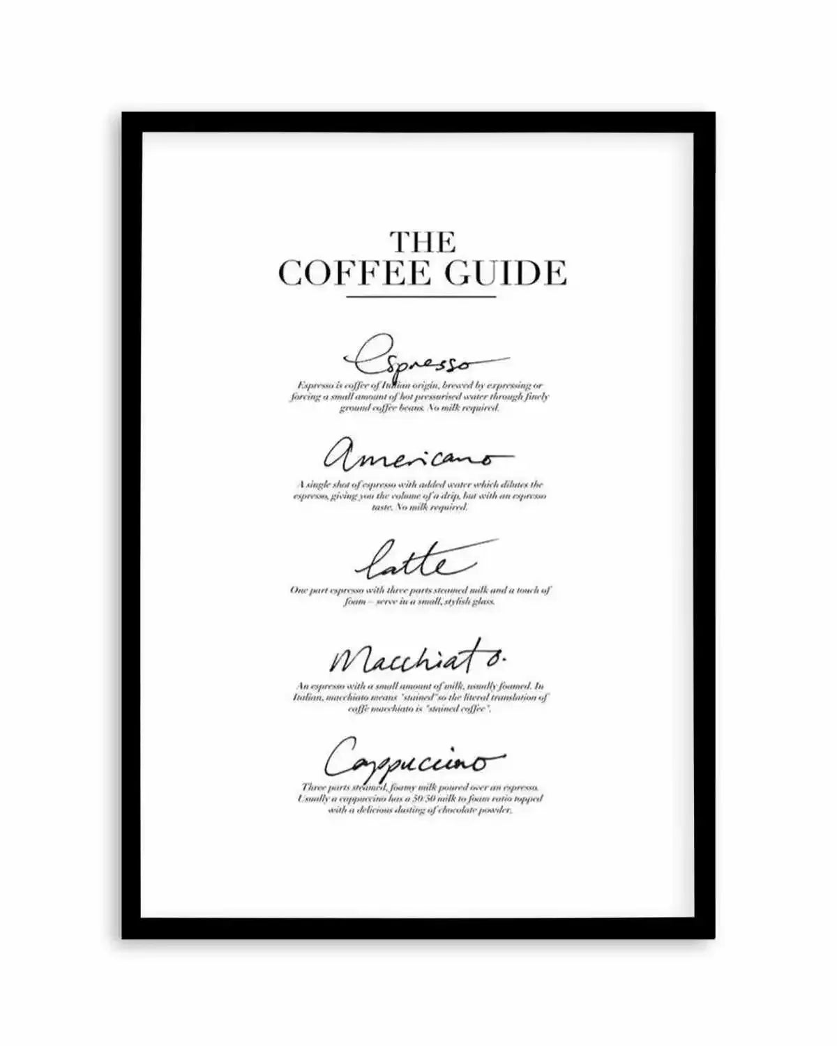 The Coffee Guide Art Print from Olive et Oriel where you can shop wallpaper and artworks online