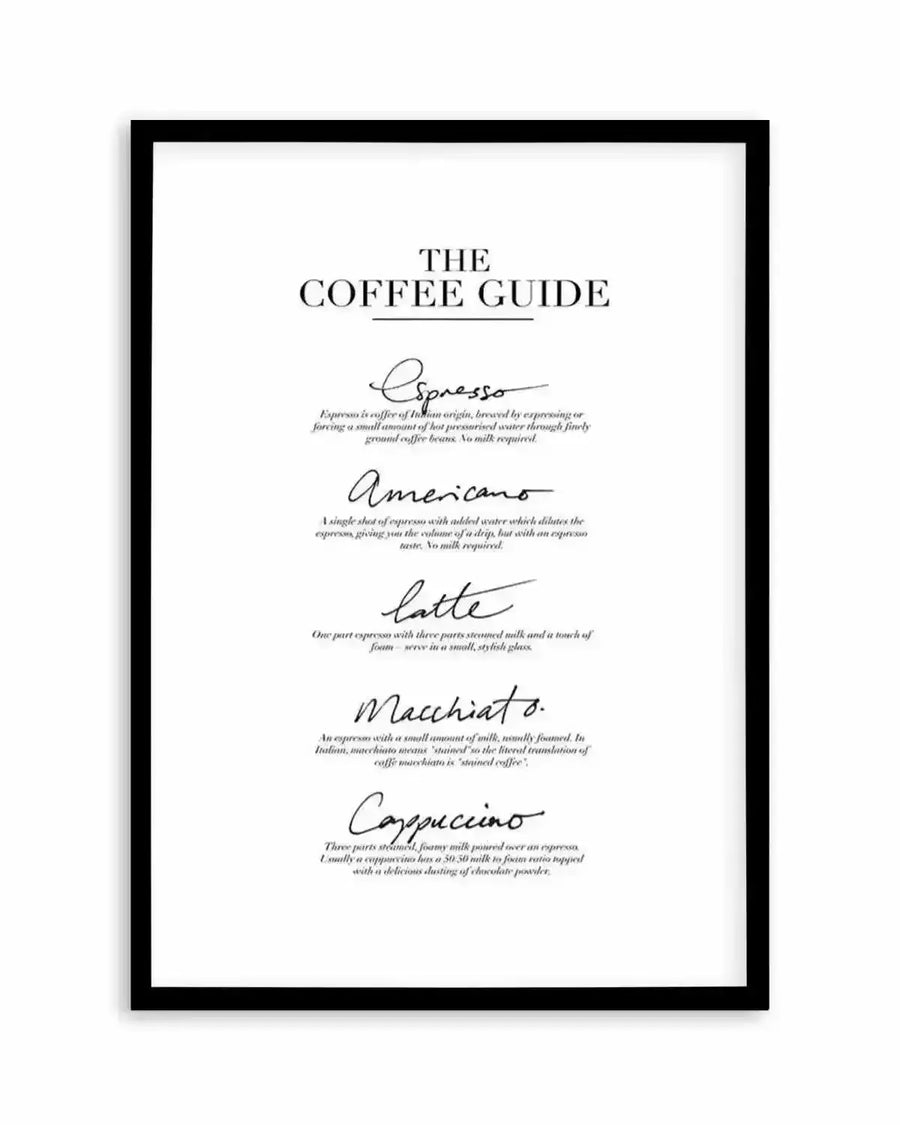 The Coffee Guide Art Print from Olive et Oriel where you can shop wallpaper and artworks online