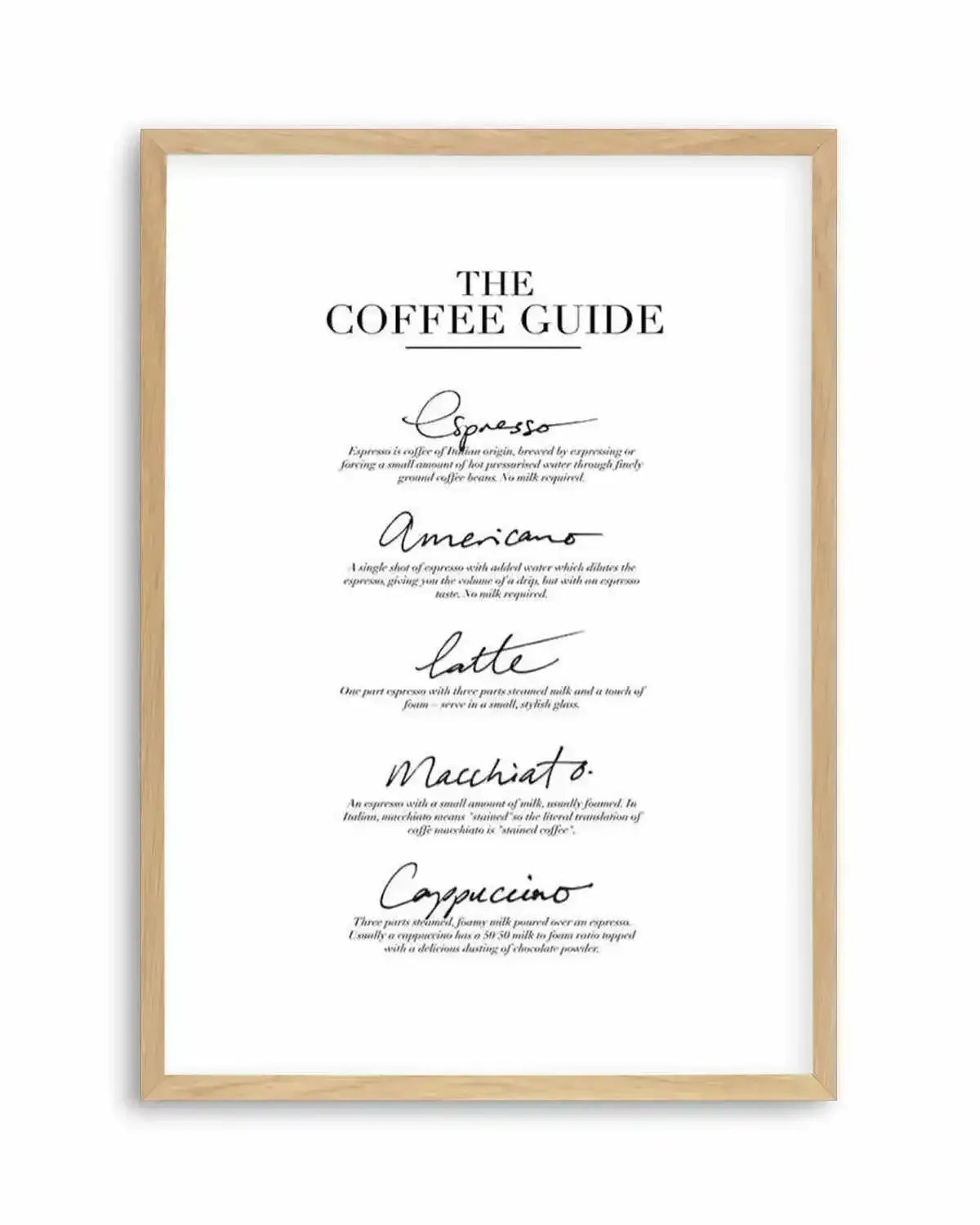 The Coffee Guide Art Print from Olive et Oriel where you can shop wallpaper and artworks online