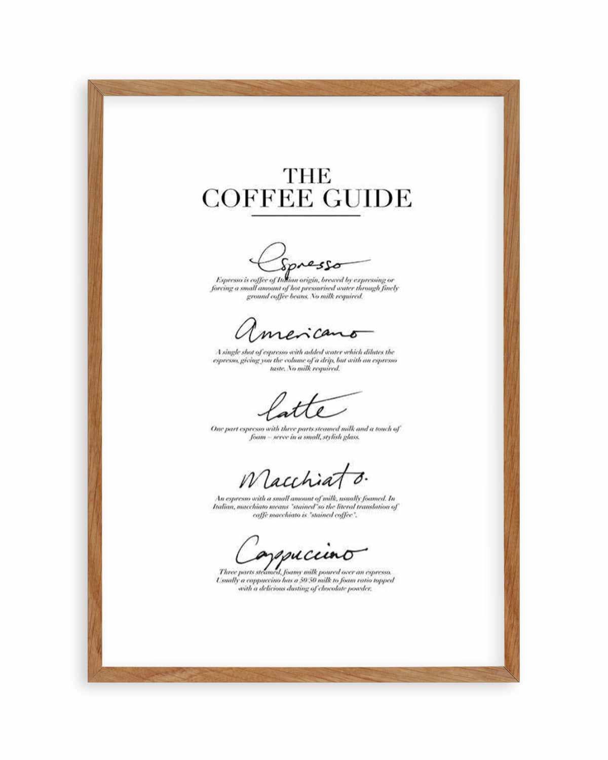 The Coffee Guide Art Print