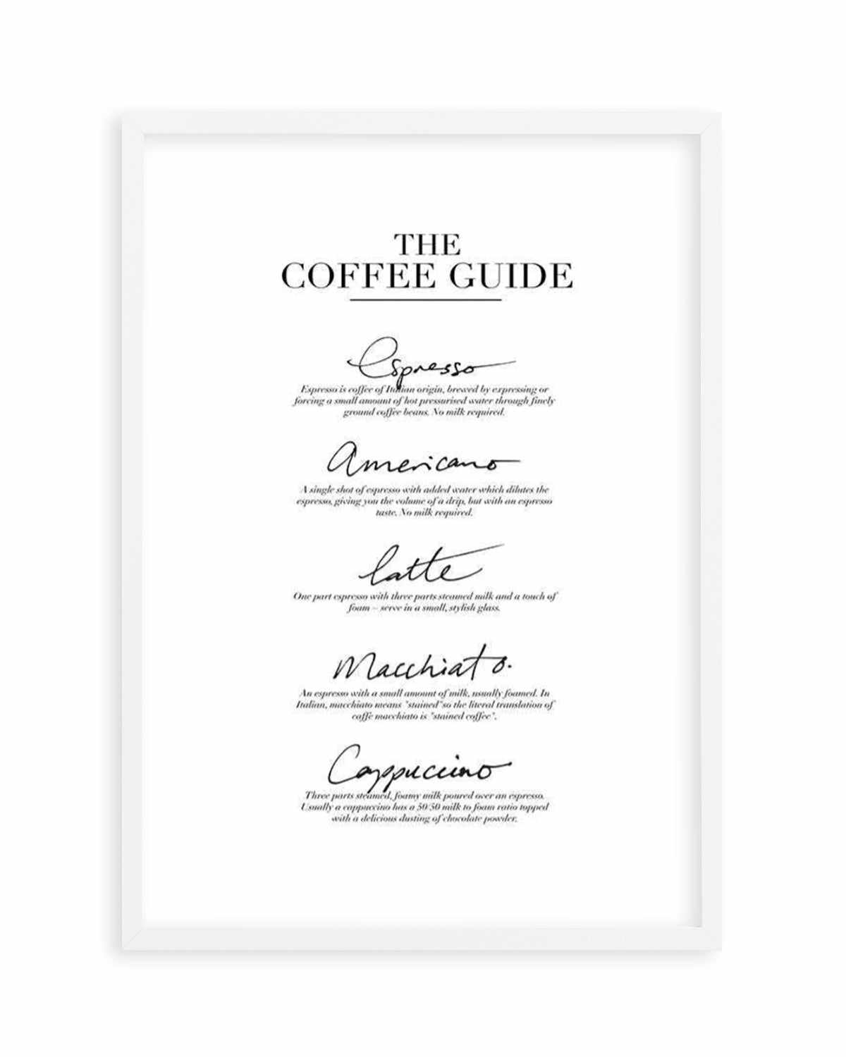 The Coffee Guide Art Print