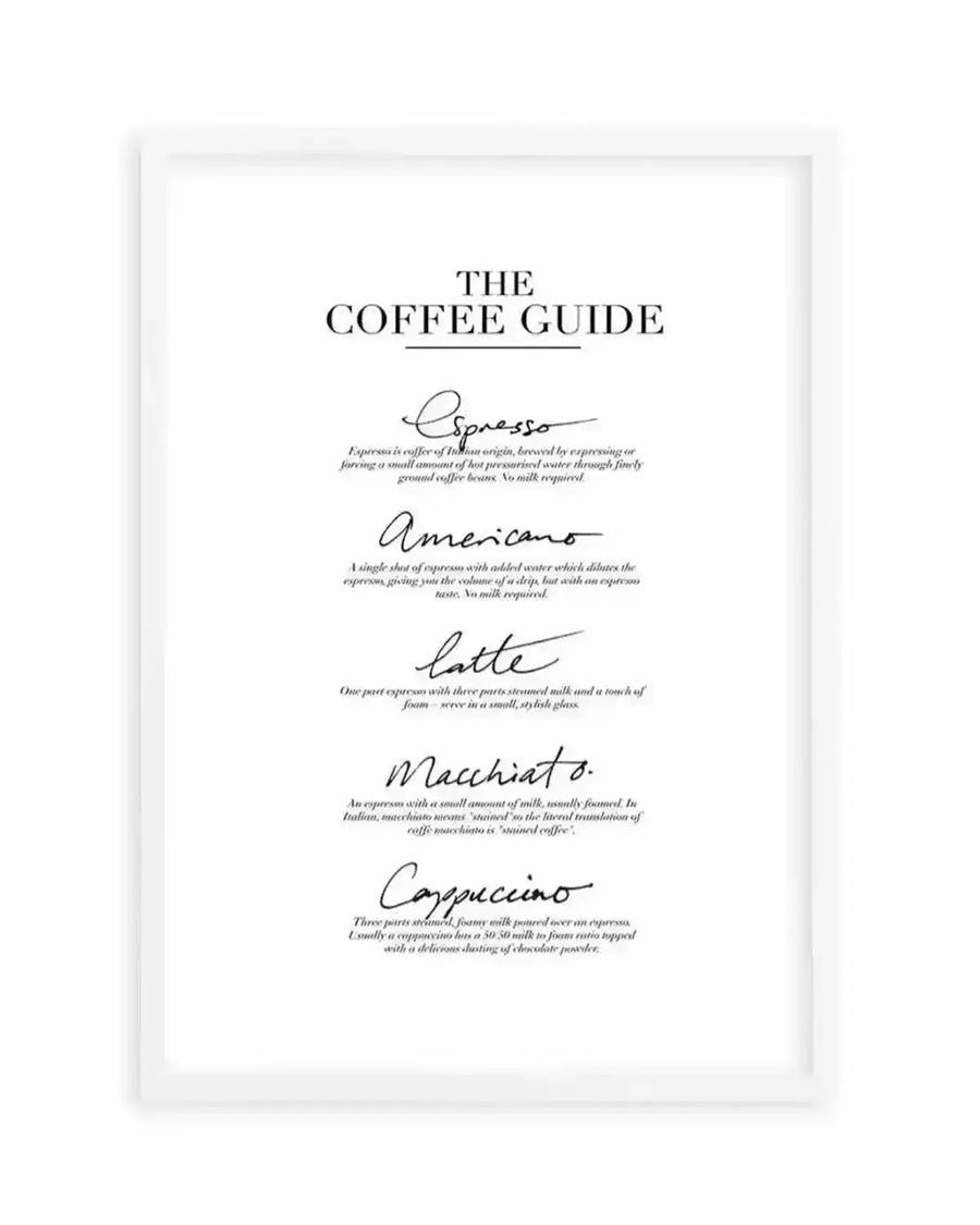 The Coffee Guide Art Print from Olive et Oriel where you can shop wallpaper and artworks online