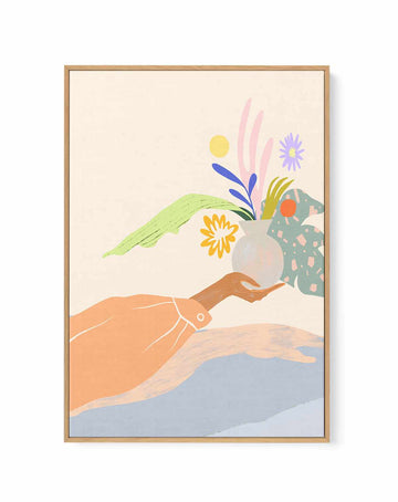 The Gift by Arty Guava | Framed Canvas Art Print from Olive et Oriel where you can shop wallpaper and artworks online