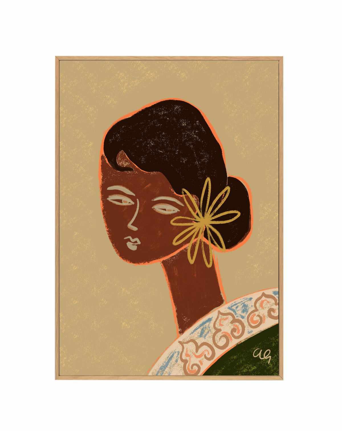 The Green Lady by Arty Guava | Framed Canvas Art Print from Olive et Oriel where you can shop wallpaper and artworks online