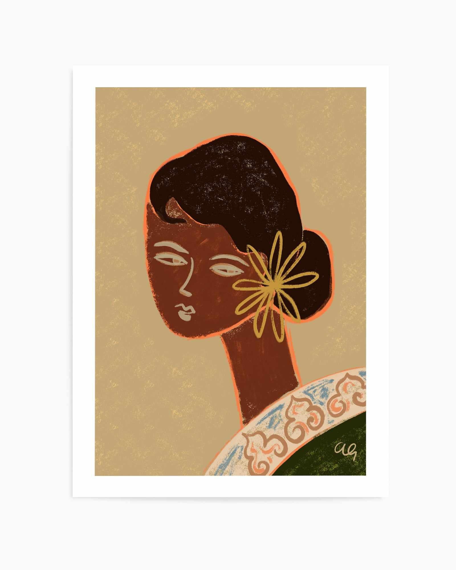 The Green Lady by Arty Guava | Art Print from Olive et Oriel where you can shop wallpaper and artworks online