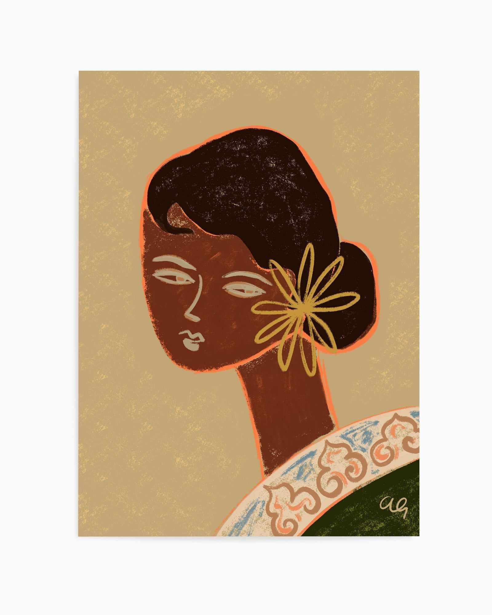 The Green Lady by Arty Guava | Art Print from Olive et Oriel where you can shop wallpaper and artworks online