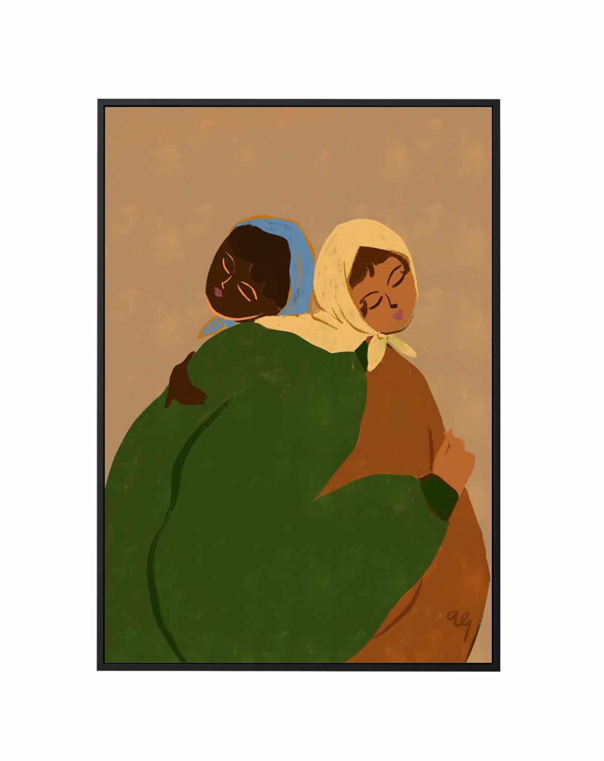The Hug by Arty Guava | Framed Canvas Art Print from Olive et Oriel where you can shop wallpaper and artworks online