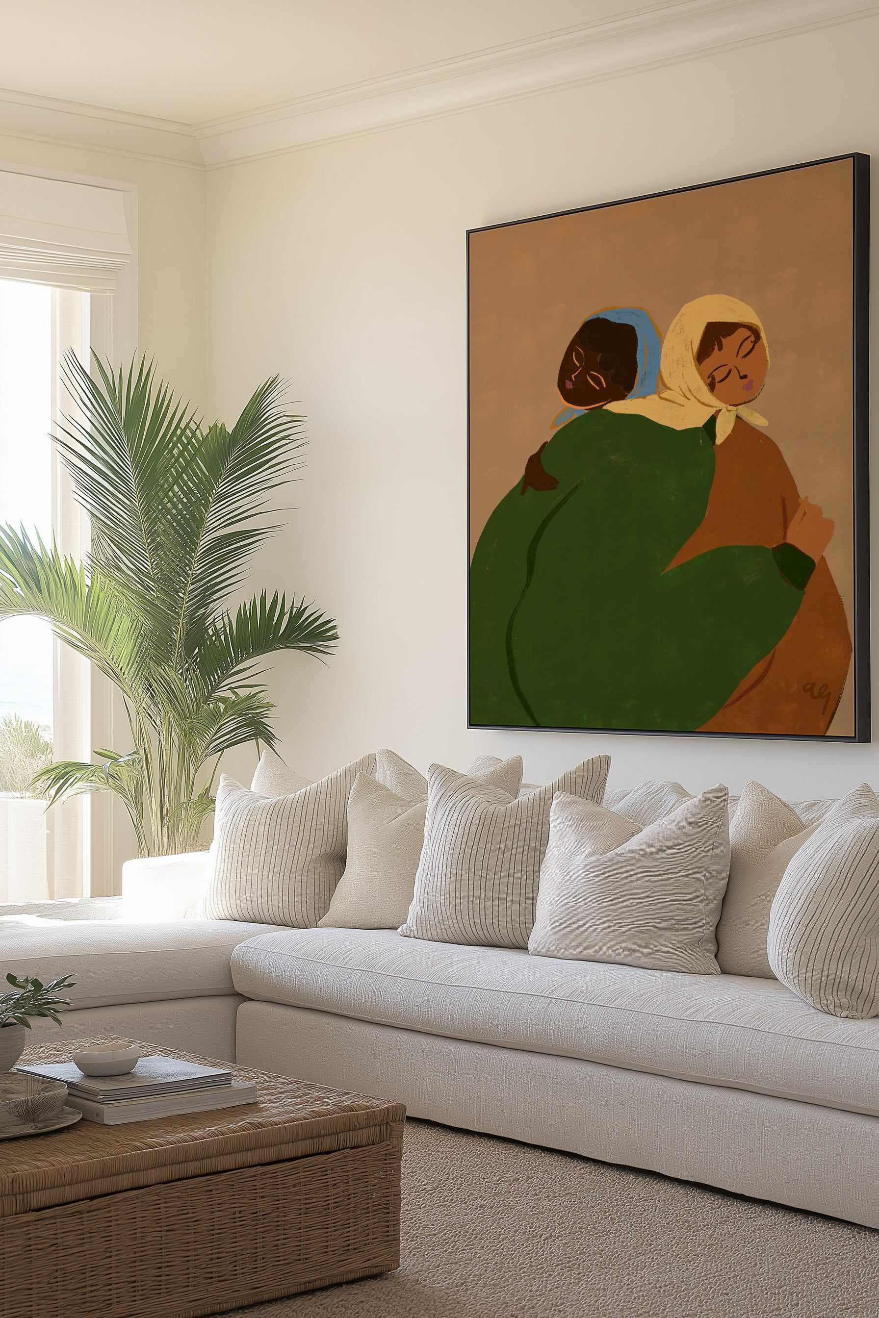 The Hug by Arty Guava | Framed Canvas Art Print from Olive et Oriel where you can shop wallpaper and artworks online