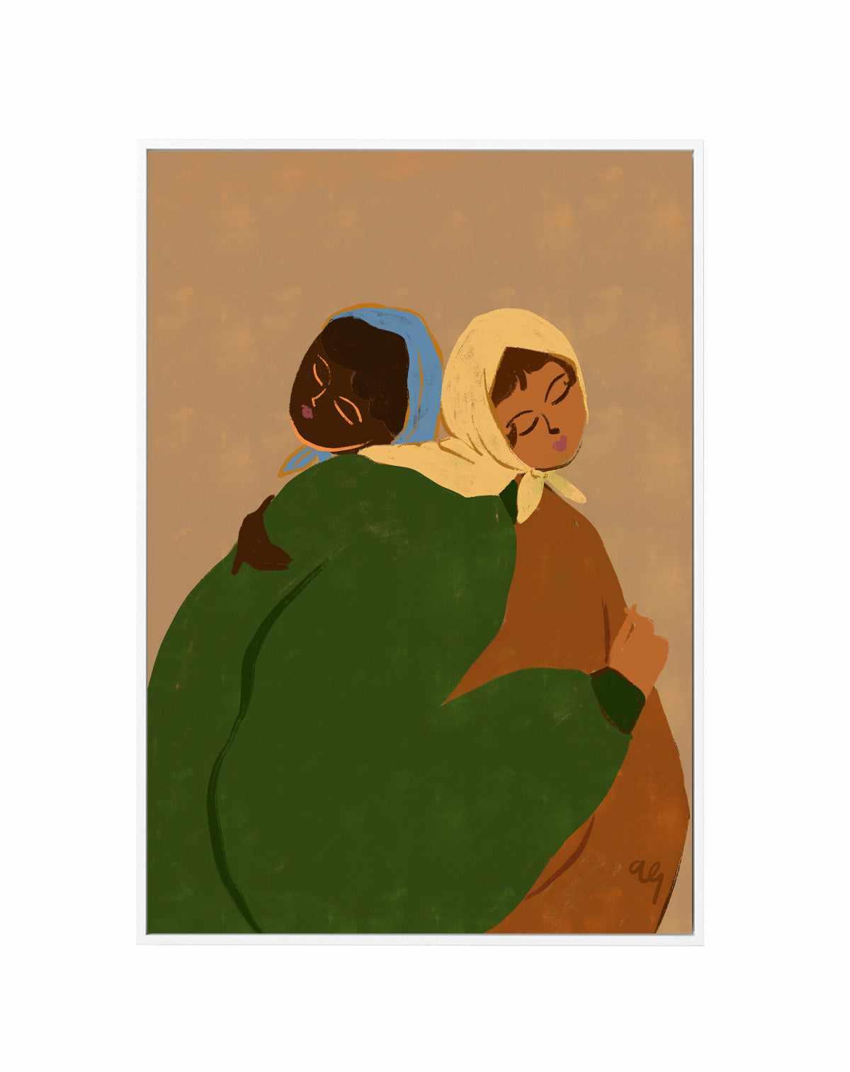 The Hug by Arty Guava | Framed Canvas Art Print from Olive et Oriel where you can shop wallpaper and artworks online