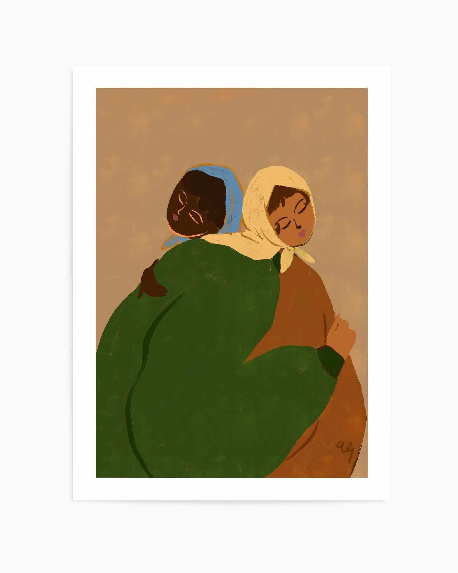The Hug by Arty Guava | Art Print from Olive et Oriel where you can shop wallpaper and artworks online