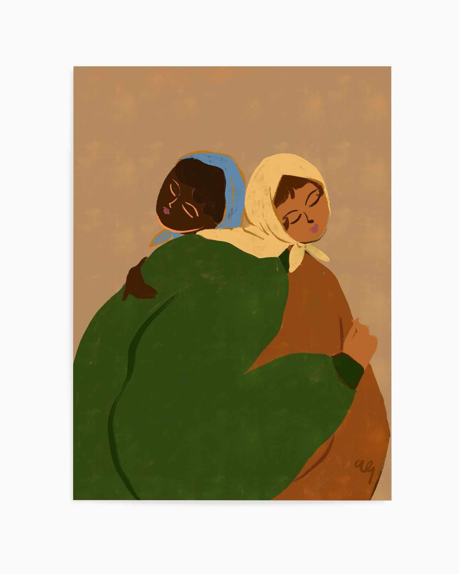 The Hug by Arty Guava | Art Print from Olive et Oriel where you can shop wallpaper and artworks online