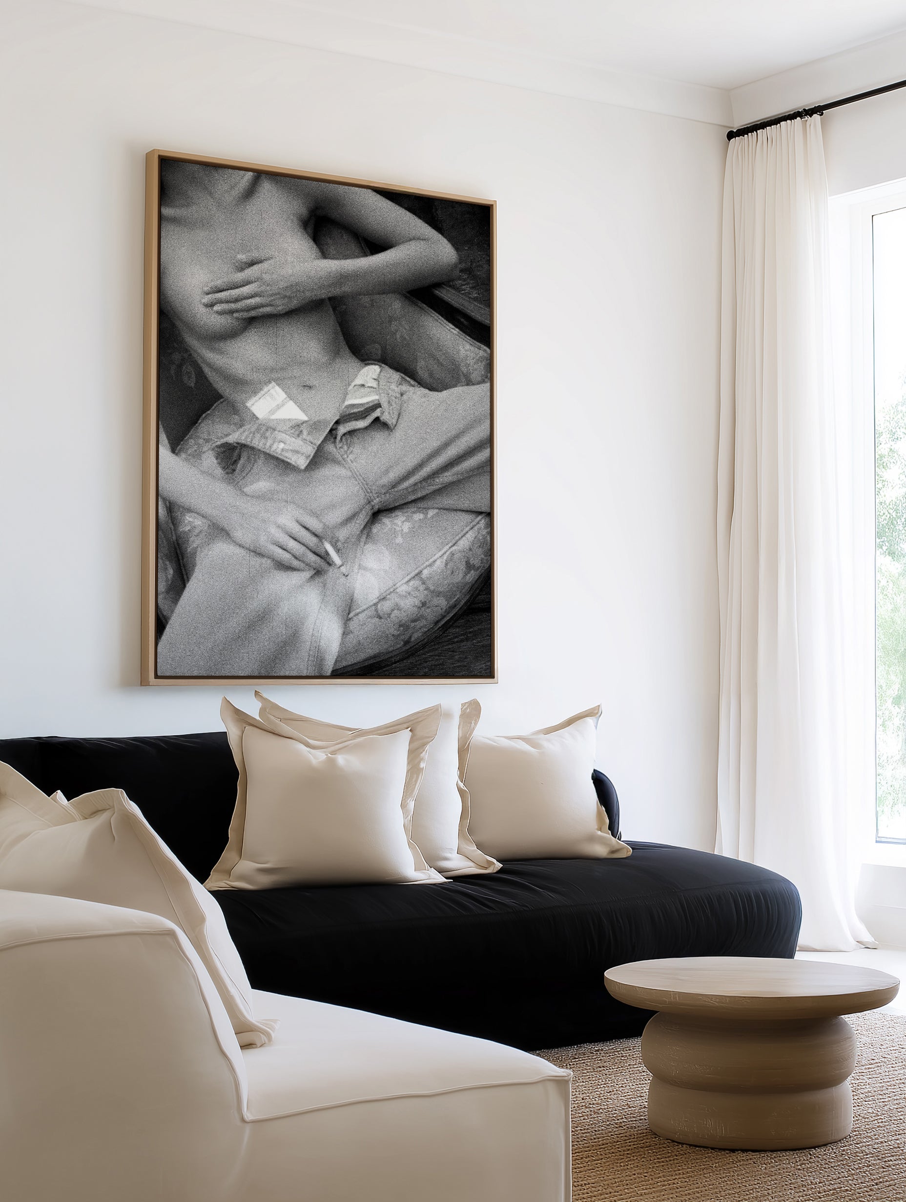 The Icon B&W by Amy Hallam | Framed Canvas Art Print