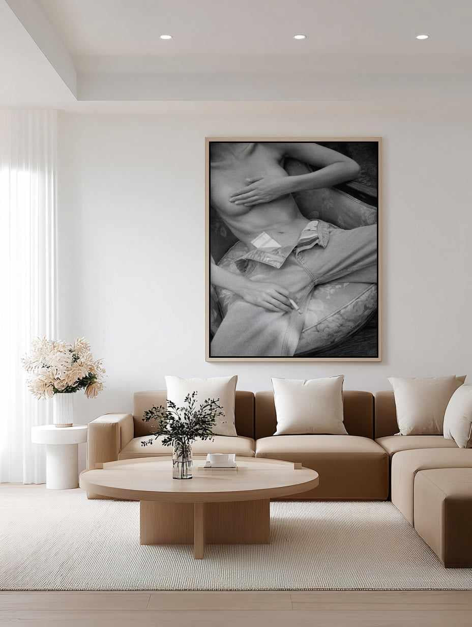 The Icon B&W by Amy Hallam | Framed Canvas Art Print from Olive et Oriel where you can shop wallpaper and artworks online