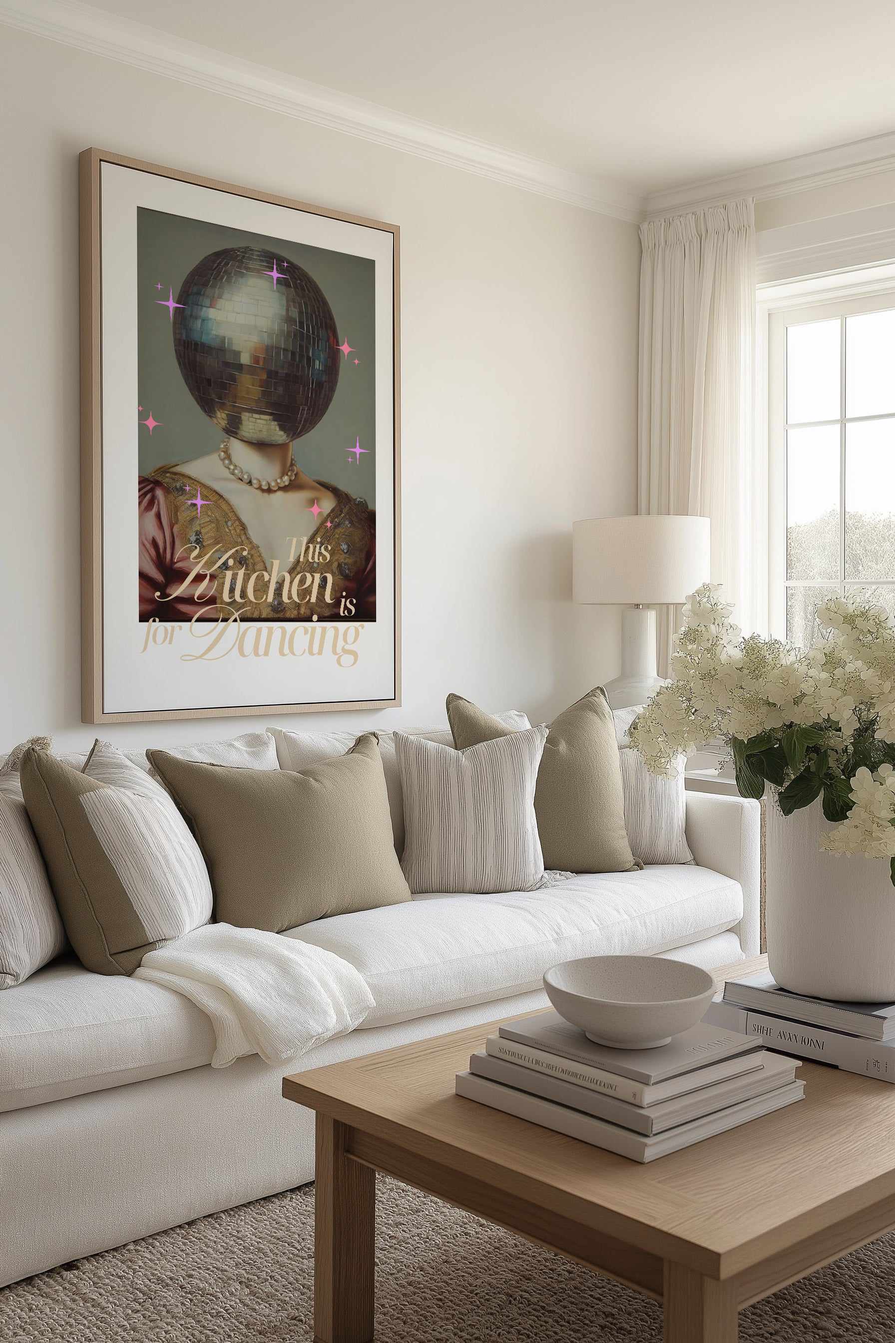 The Kitchen is For Dancing | Framed Canvas Art Print from Olive et Oriel where you can shop wallpaper and artworks online