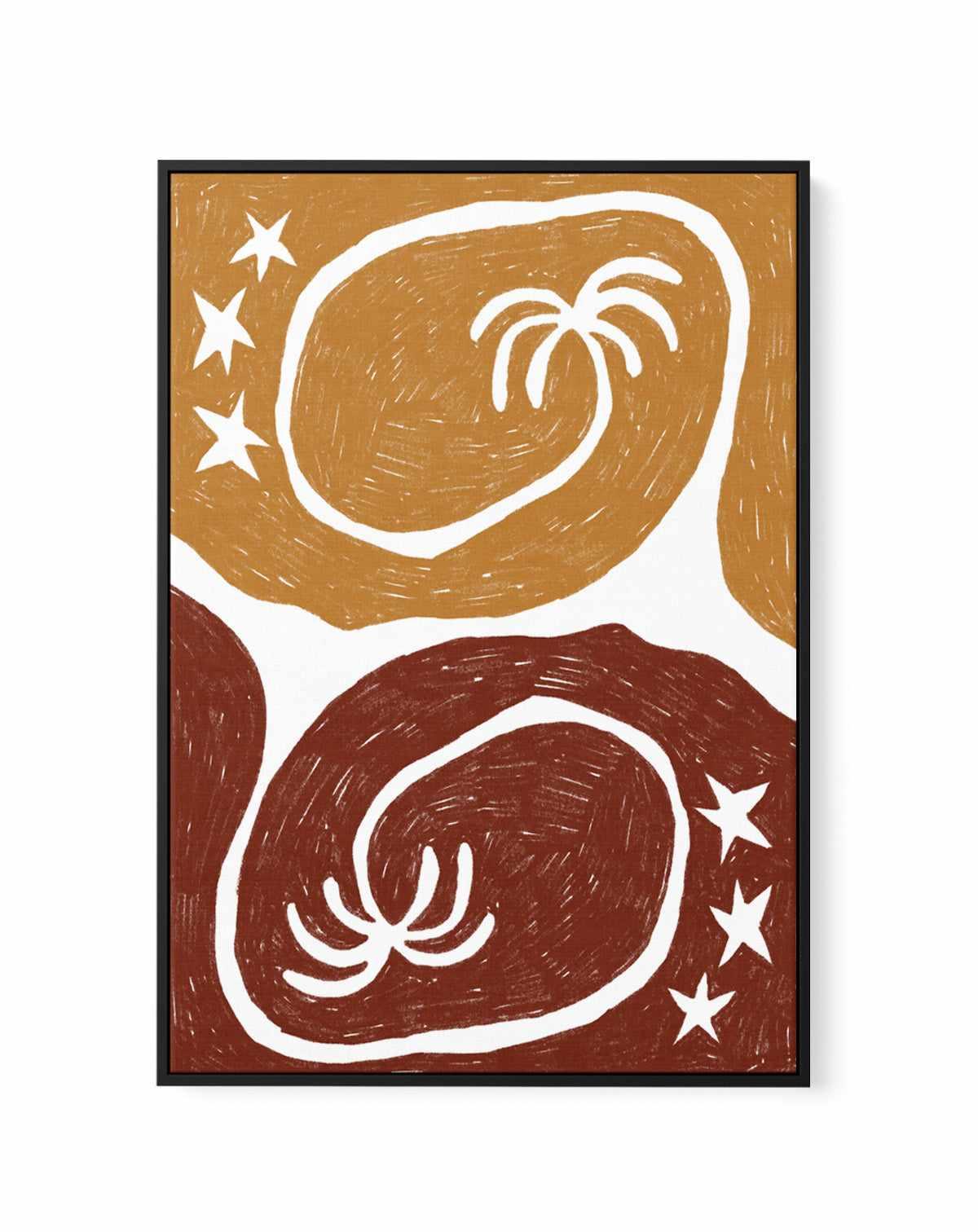 The Palm Tree Twins by Shatha Al Dafai | Framed Canvas Art Print from Olive et Oriel where you can shop wallpaper and artworks online