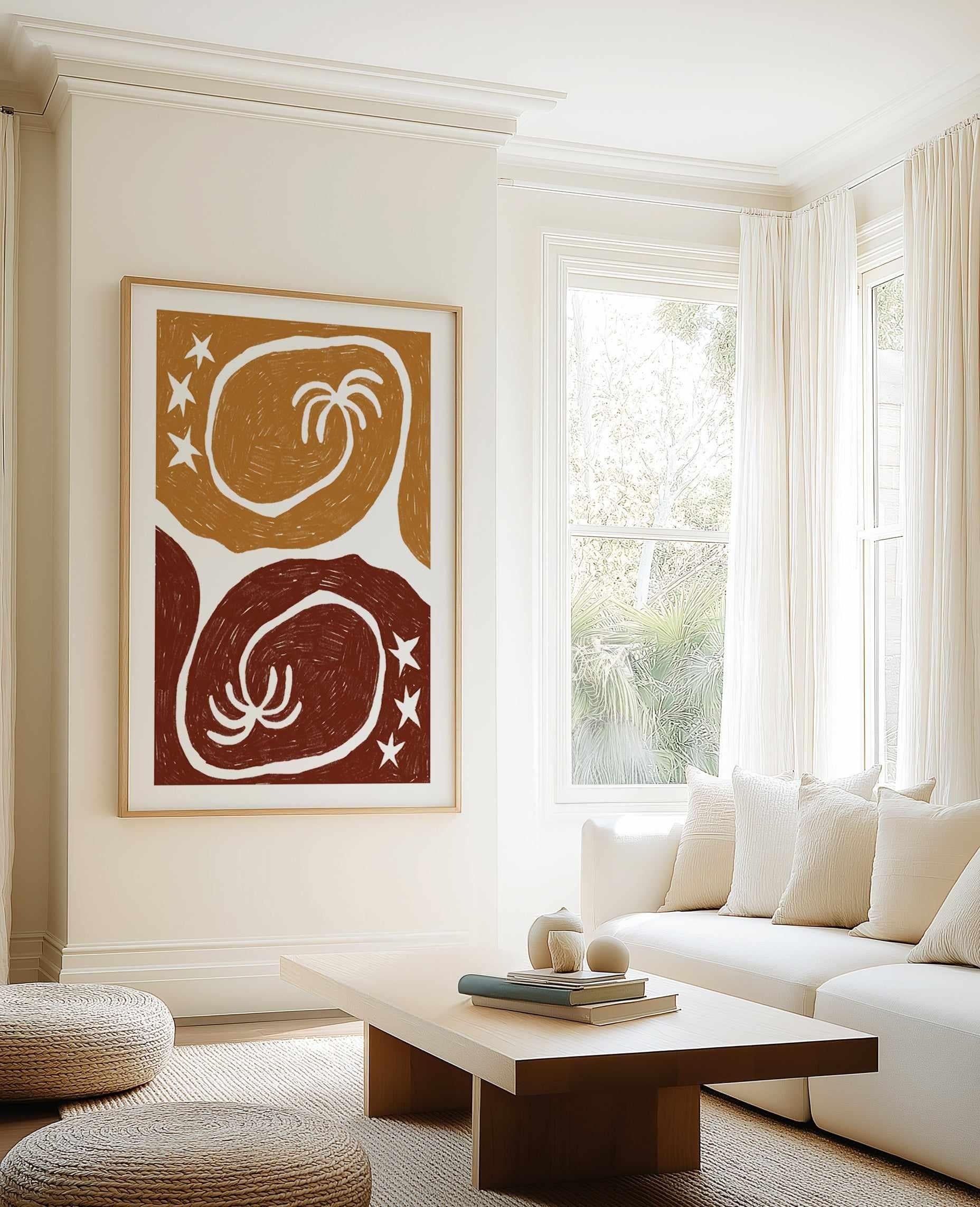 The Palm Tree Twins by Shatha Al Dafai | Art Print from Olive et Oriel where you can shop wallpaper and artworks online