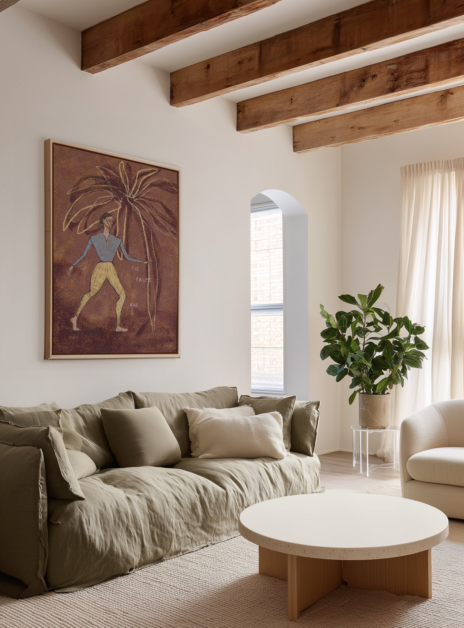 The Palms and I by Julie Celina | Framed Canvas Art Print from Olive et Oriel where you can shop wallpaper and artworks online