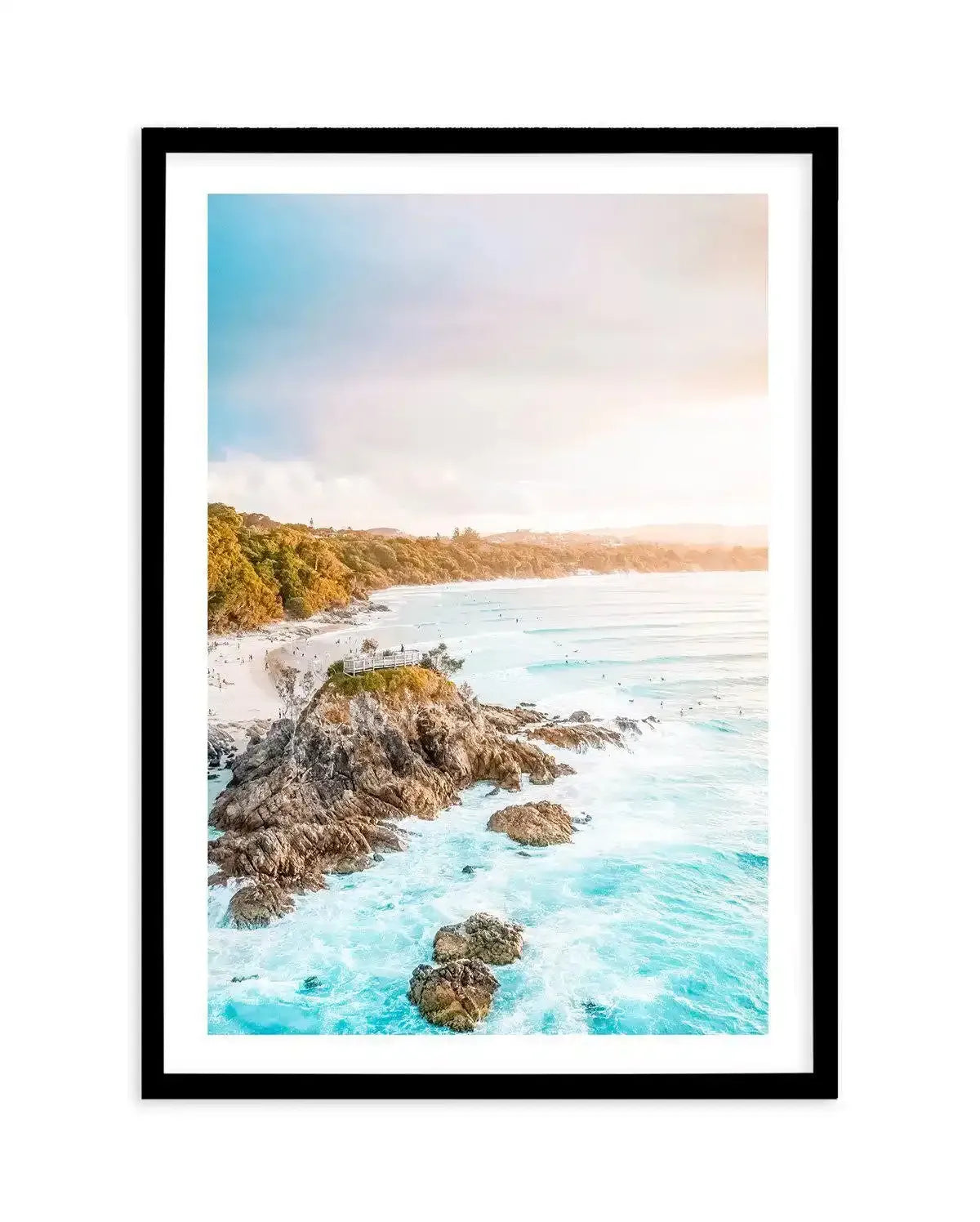 The Pass Lookout | Byron Bay Art Print-PRINT-Olive et Oriel-Olive et Oriel-A5 | 5.8" x 8.3" | 14.8 x 21cm-Black-With White Border-Buy-Australian-Art-Prints-Online-with-Olive-et-Oriel-Your-Artwork-Specialists-Austrailia-Decorate-With-Coastal-Photo-Wall-Art-Prints-From-Our-Beach-House-Artwork-Collection-Fine-Poster-and-Framed-Artwork