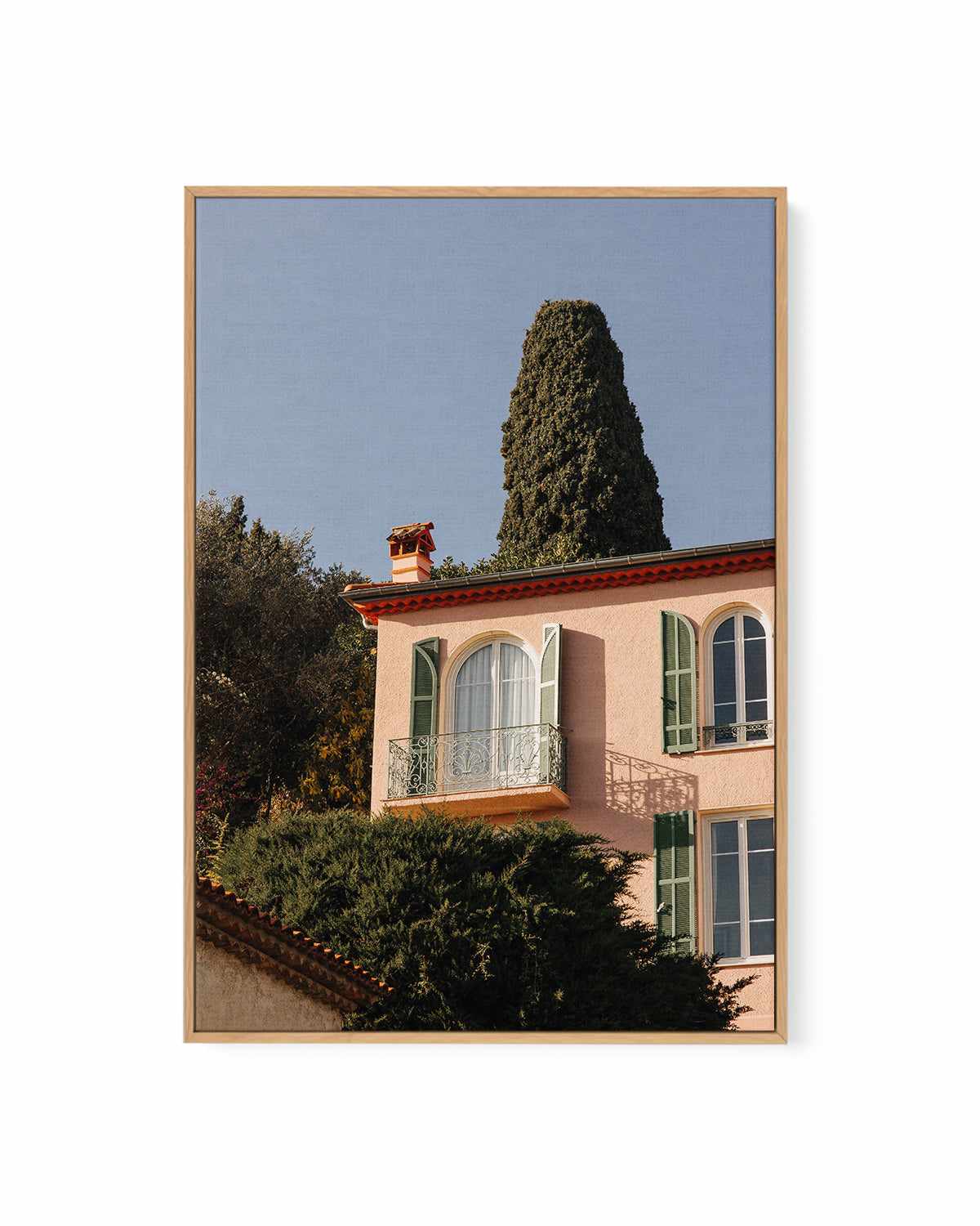 The Pink House by Jovani Demetrie | Framed Canvas Art Print