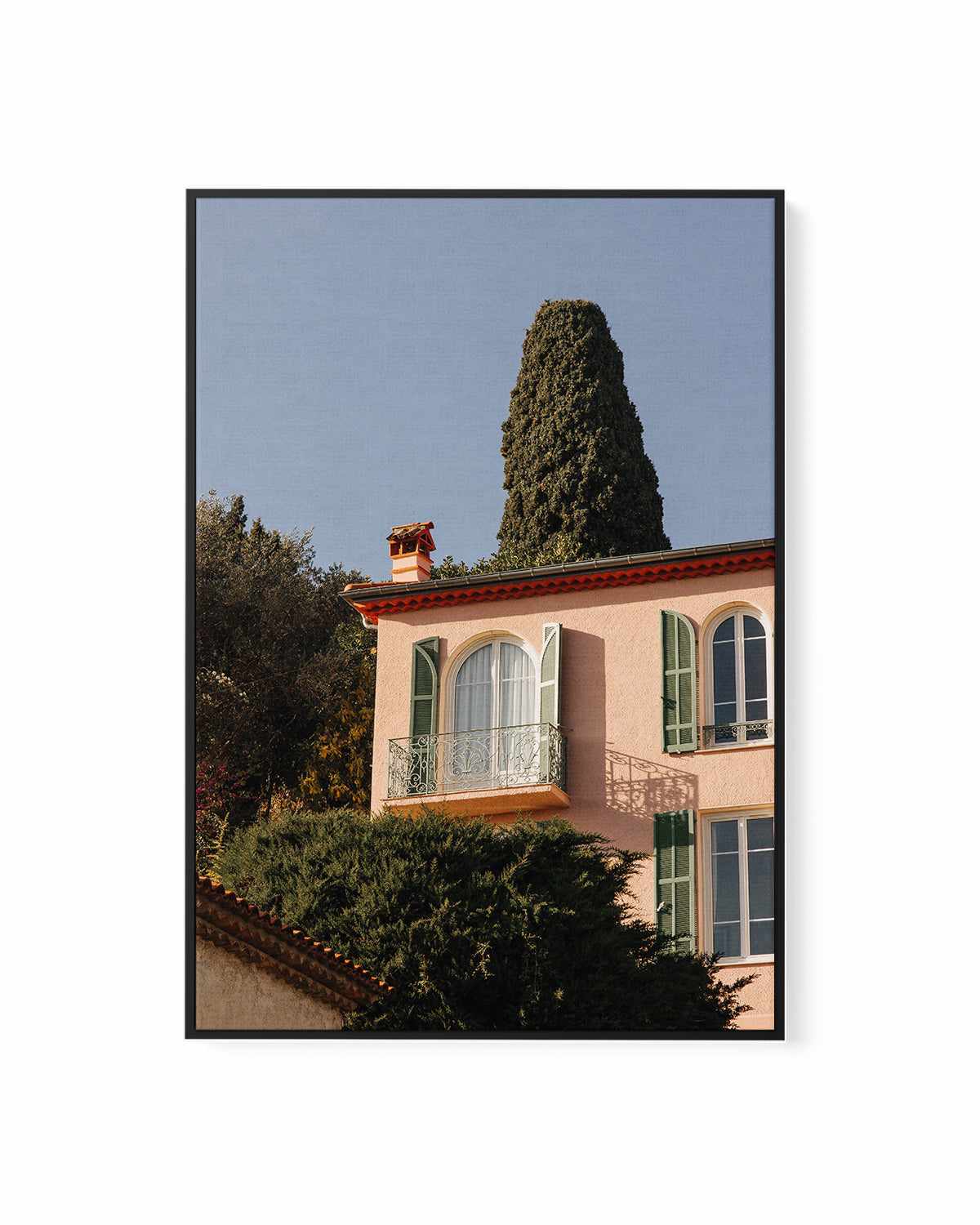 The Pink House by Jovani Demetrie | Framed Canvas Art Print