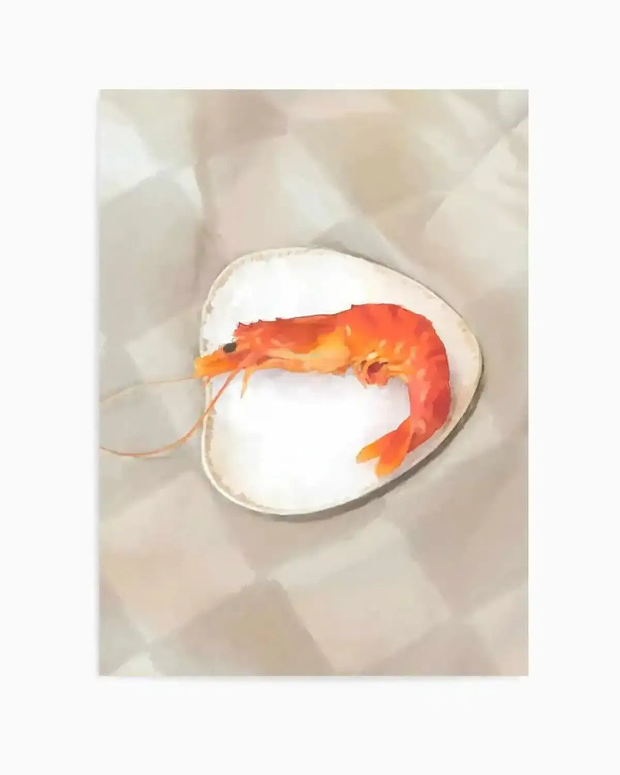 The Prawn Art Print from Olive et Oriel where you can shop wallpaper and artworks online