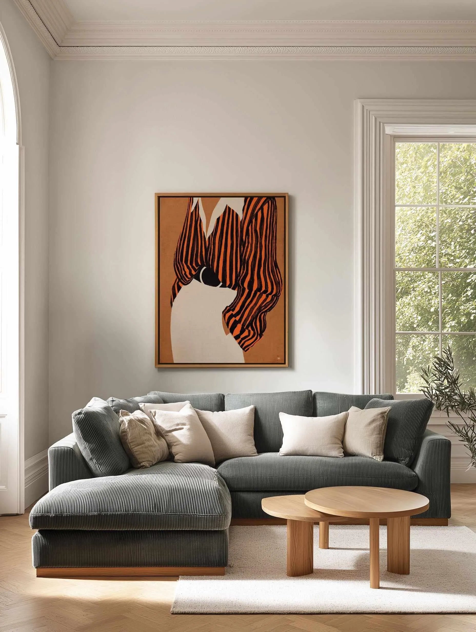 The Striped Shirt by Marco Marella | Framed Canvas Art Print from Olive et Oriel where you can shop wallpaper and artworks online