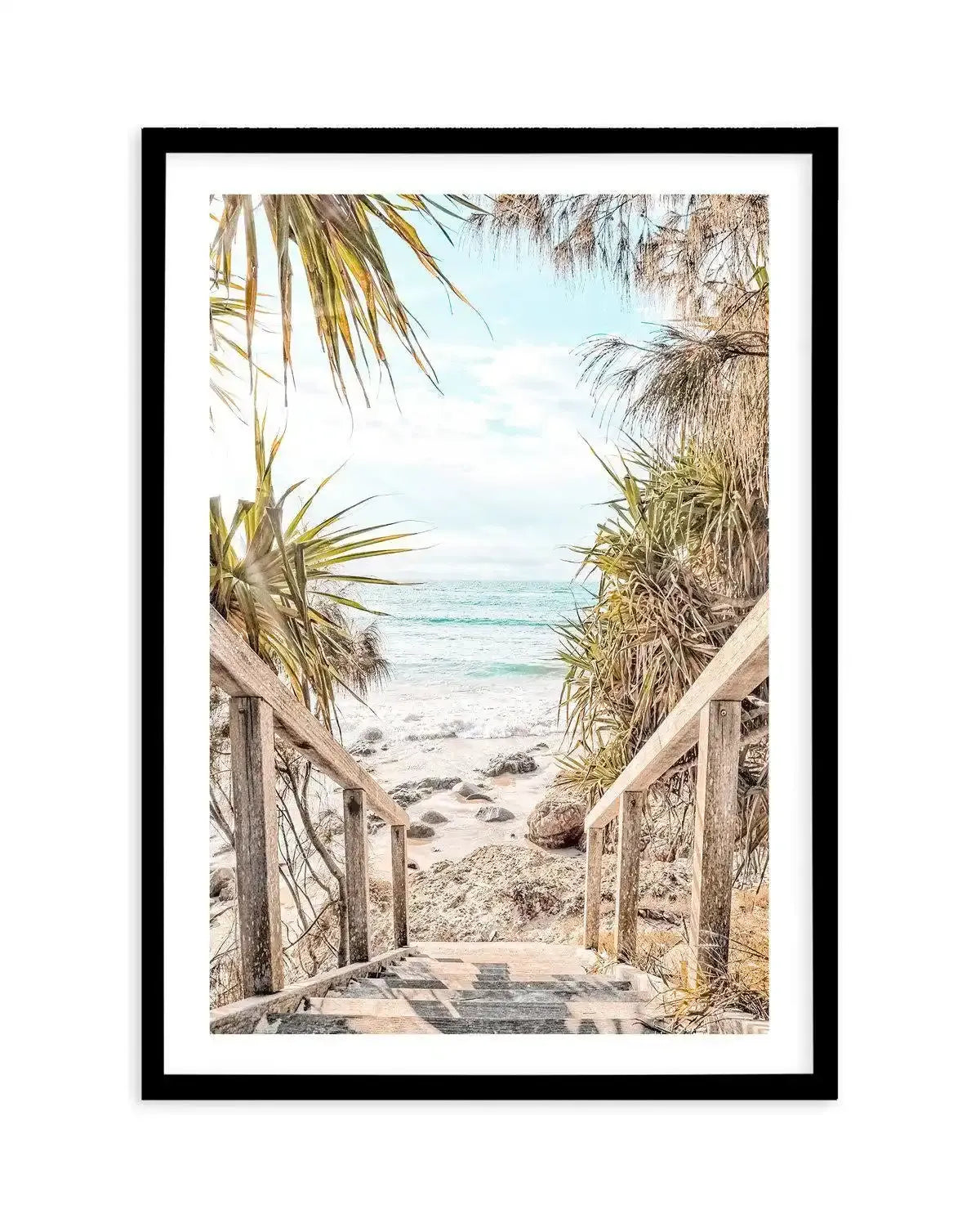 The View | Wategos Art Print-PRINT-Olive et Oriel-Olive et Oriel-A5 | 5.8" x 8.3" | 14.8 x 21cm-Black-With White Border-Buy-Australian-Art-Prints-Online-with-Olive-et-Oriel-Your-Artwork-Specialists-Austrailia-Decorate-With-Coastal-Photo-Wall-Art-Prints-From-Our-Beach-House-Artwork-Collection-Fine-Poster-and-Framed-Artwork