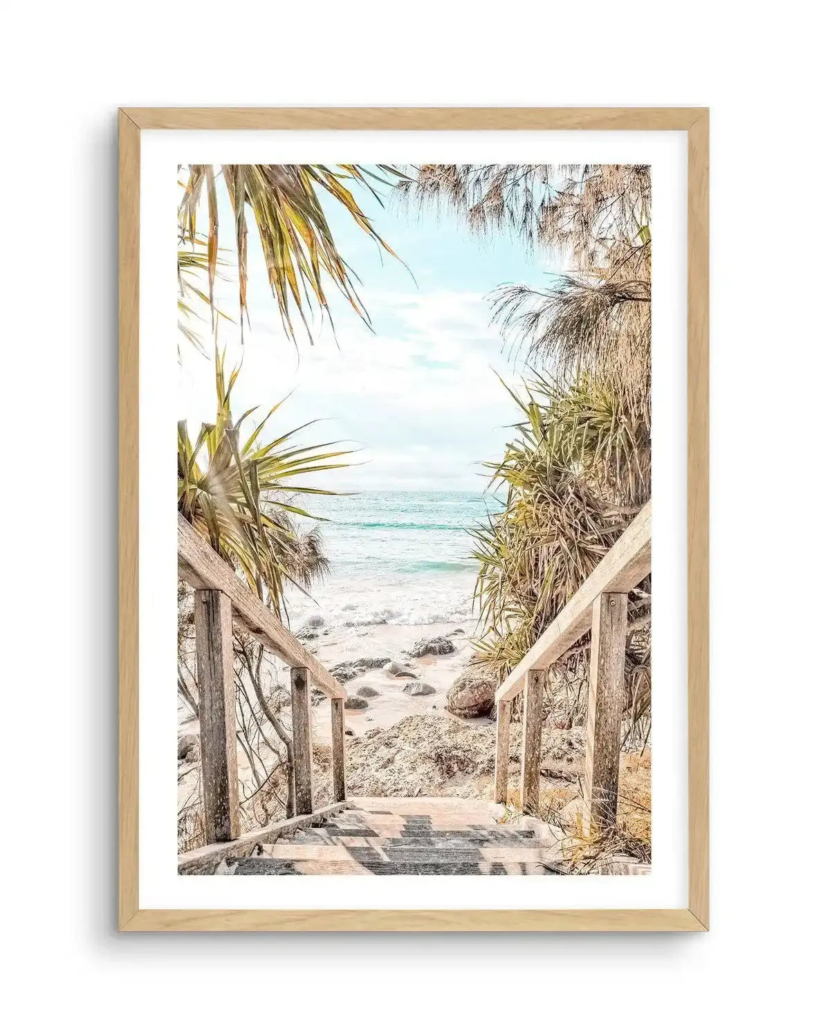 The View | Wategos Art Print-PRINT-Olive et Oriel-Olive et Oriel-A5 | 5.8" x 8.3" | 14.8 x 21cm-Oak-With White Border-Buy-Australian-Art-Prints-Online-with-Olive-et-Oriel-Your-Artwork-Specialists-Austrailia-Decorate-With-Coastal-Photo-Wall-Art-Prints-From-Our-Beach-House-Artwork-Collection-Fine-Poster-and-Framed-Artwork