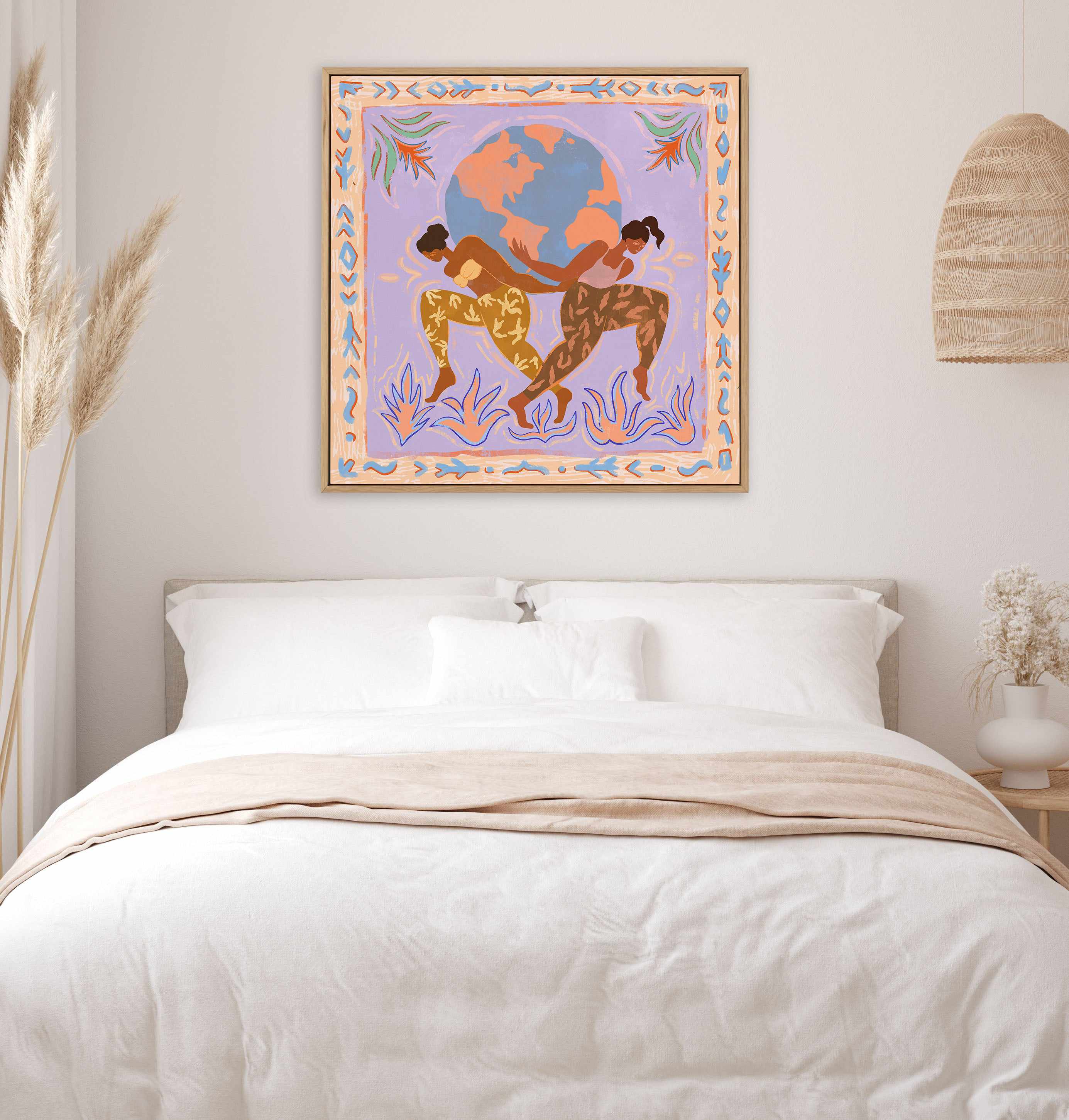 The World by Arty Guava | Framed Canvas Art Print